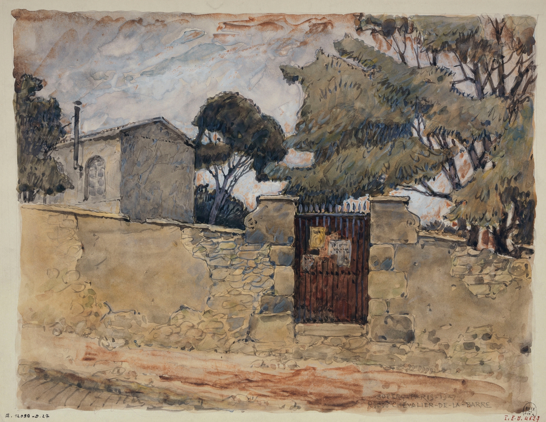 Rue du Chevalier de La Barre, oil on canvas by Ferdinand Boberg, depicting a quiet cobblestone street.