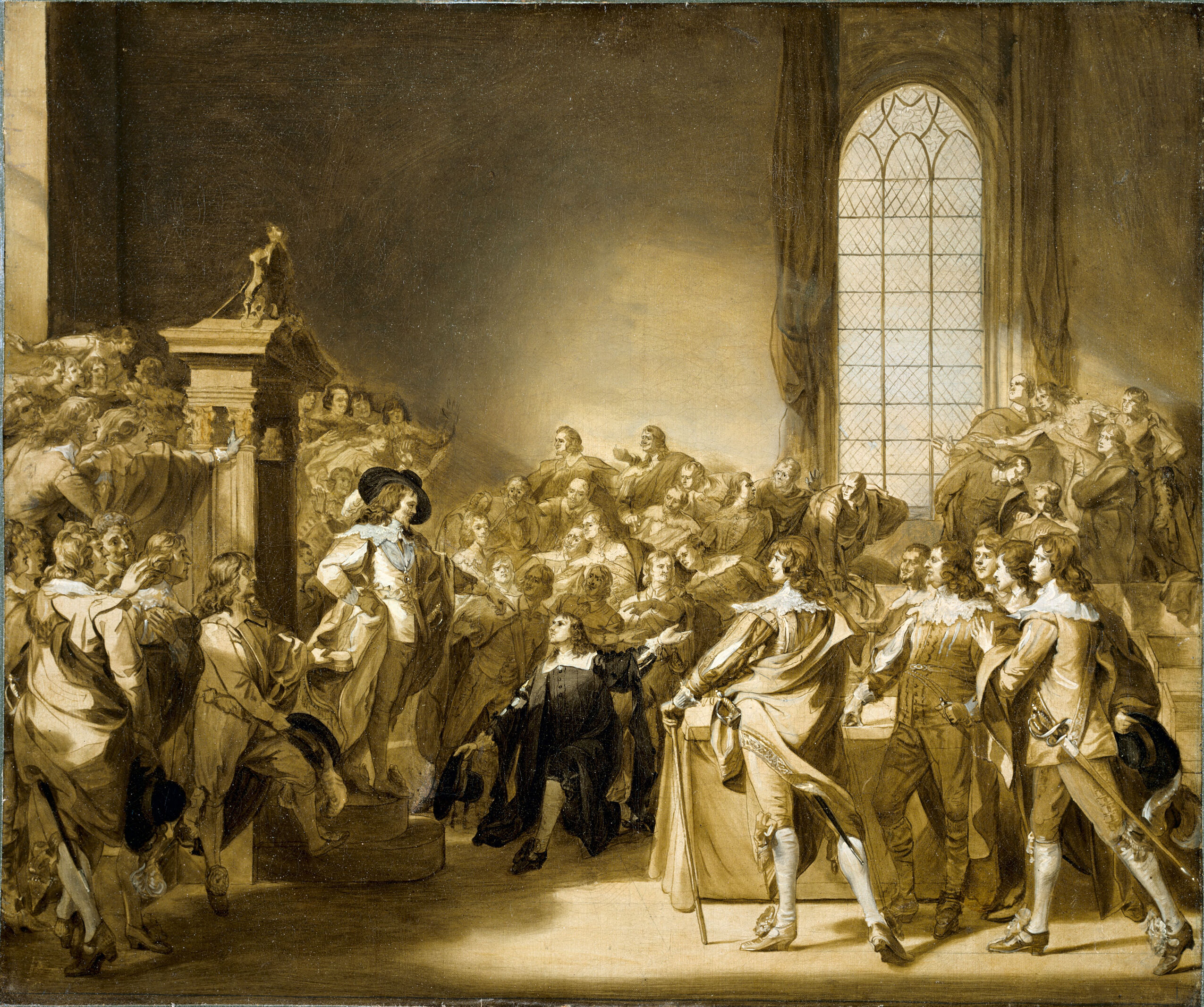 Study for "Charles I Demanding Impeachment of Five Members of The House of Commons", by John Singleton Copley, public domain