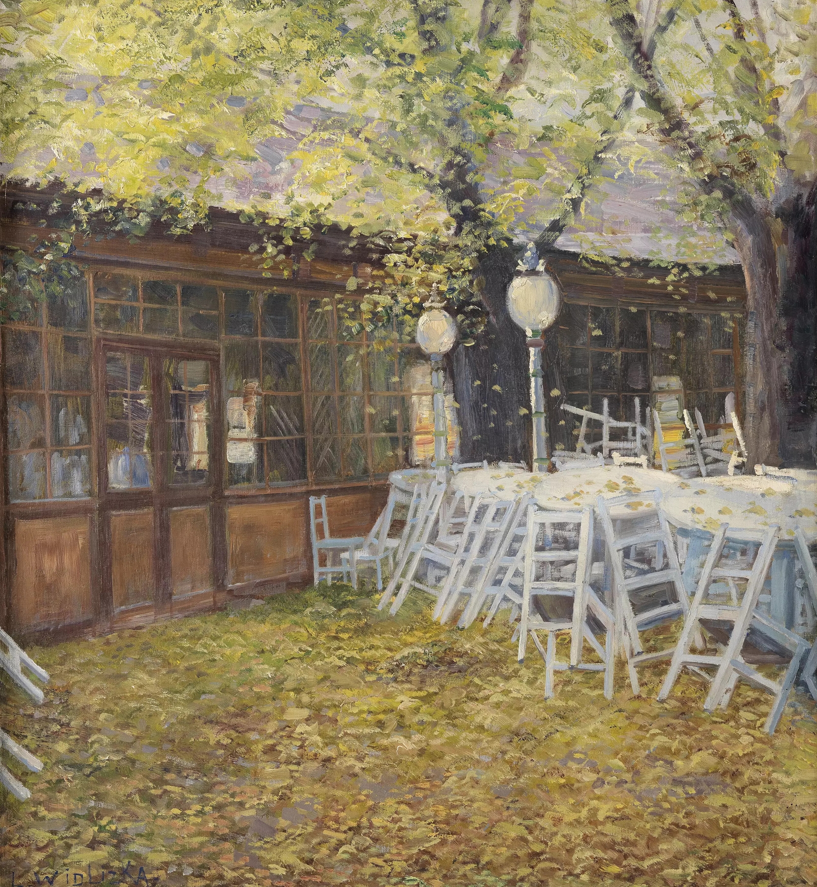 Botanical scene with vibrant flowers and foliage by Leopold Widliczka, 1916