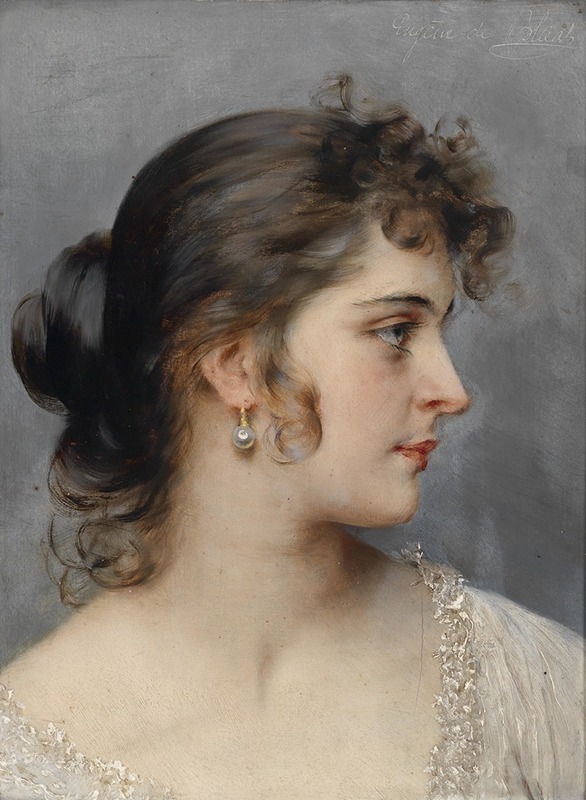 A portrait of a lady by Eugen von Blaas, showcasing intricate details and vibrant colors.