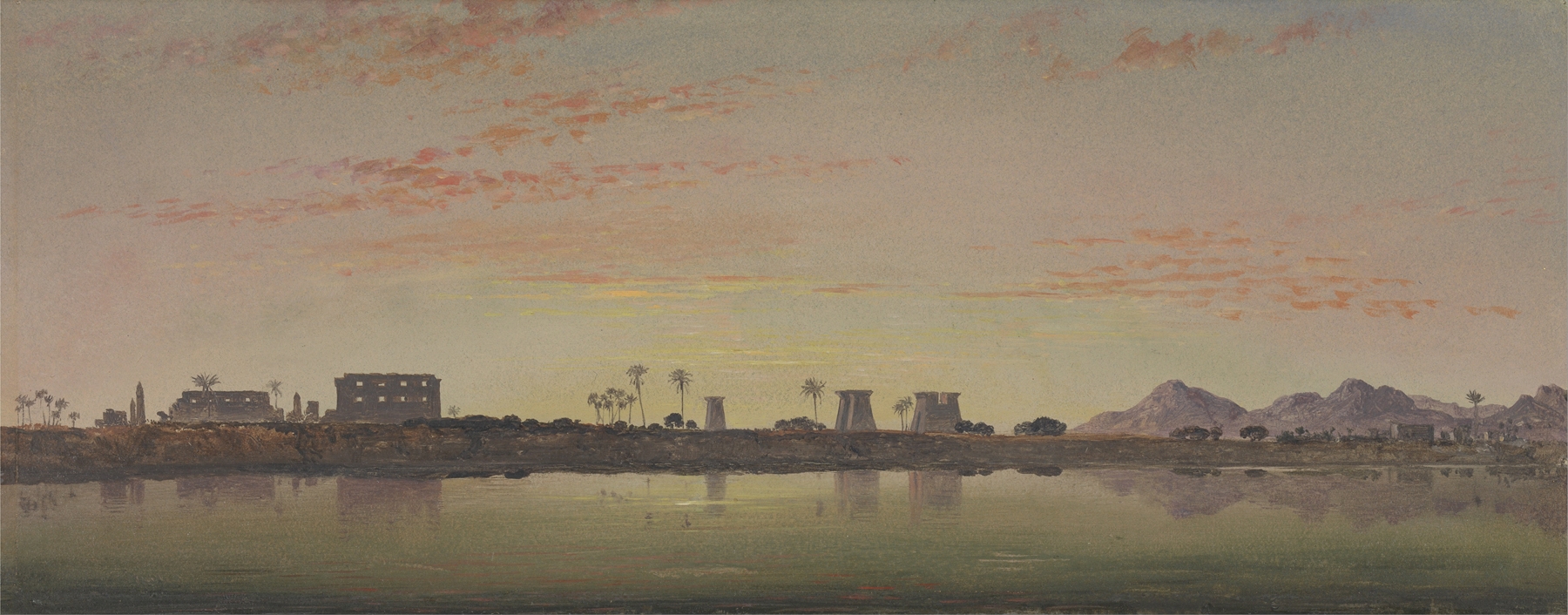 Pylons at Karnak, the Theban Mountains in the Distance, by Edward William Cooke, public domain