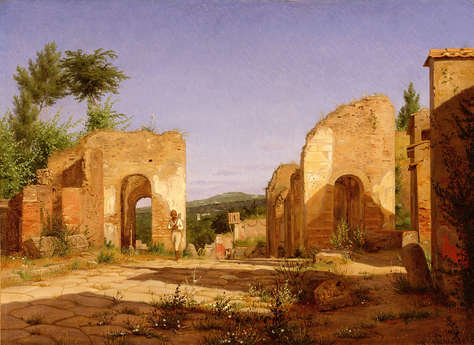 Gateway in the Via Sepulcralis in Pompeii, by Christen Købke, public domain