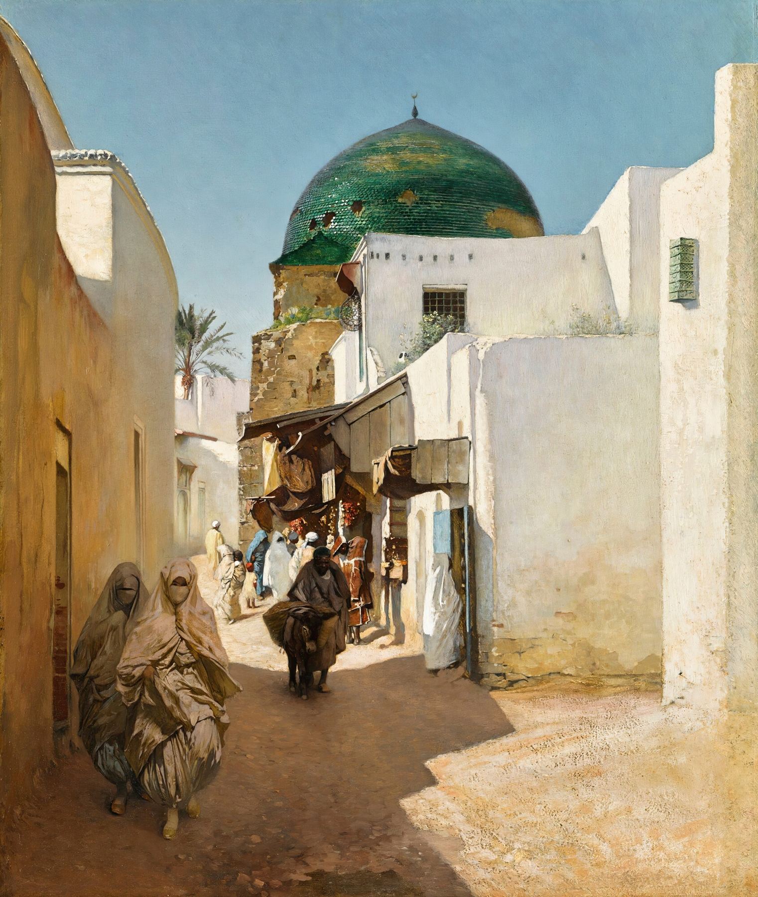 A sunlit street, by Rubens Santoro, public domain