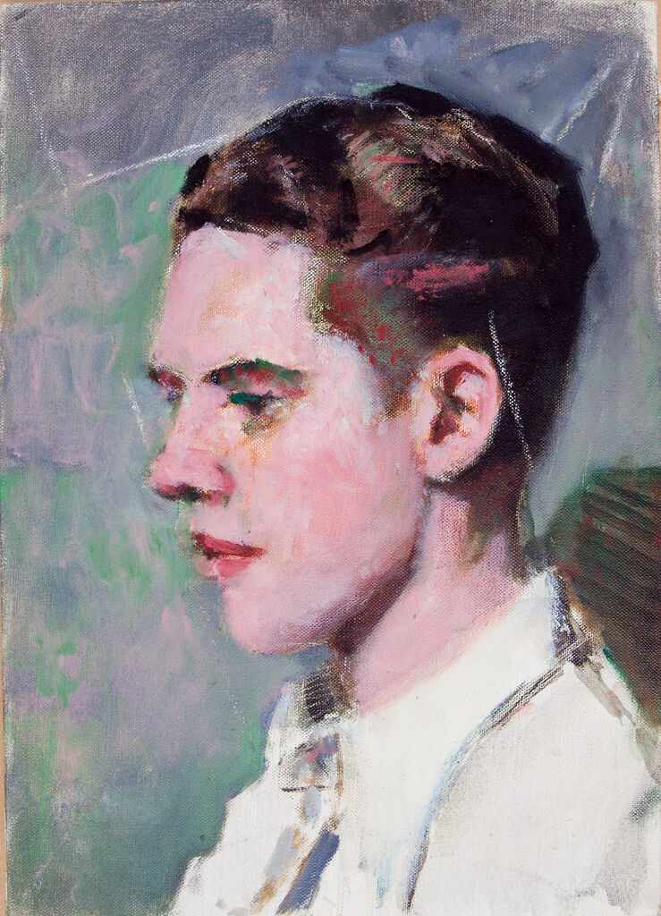 Profile portrait of a young man by Denman Waldo Ross, oil on canvas