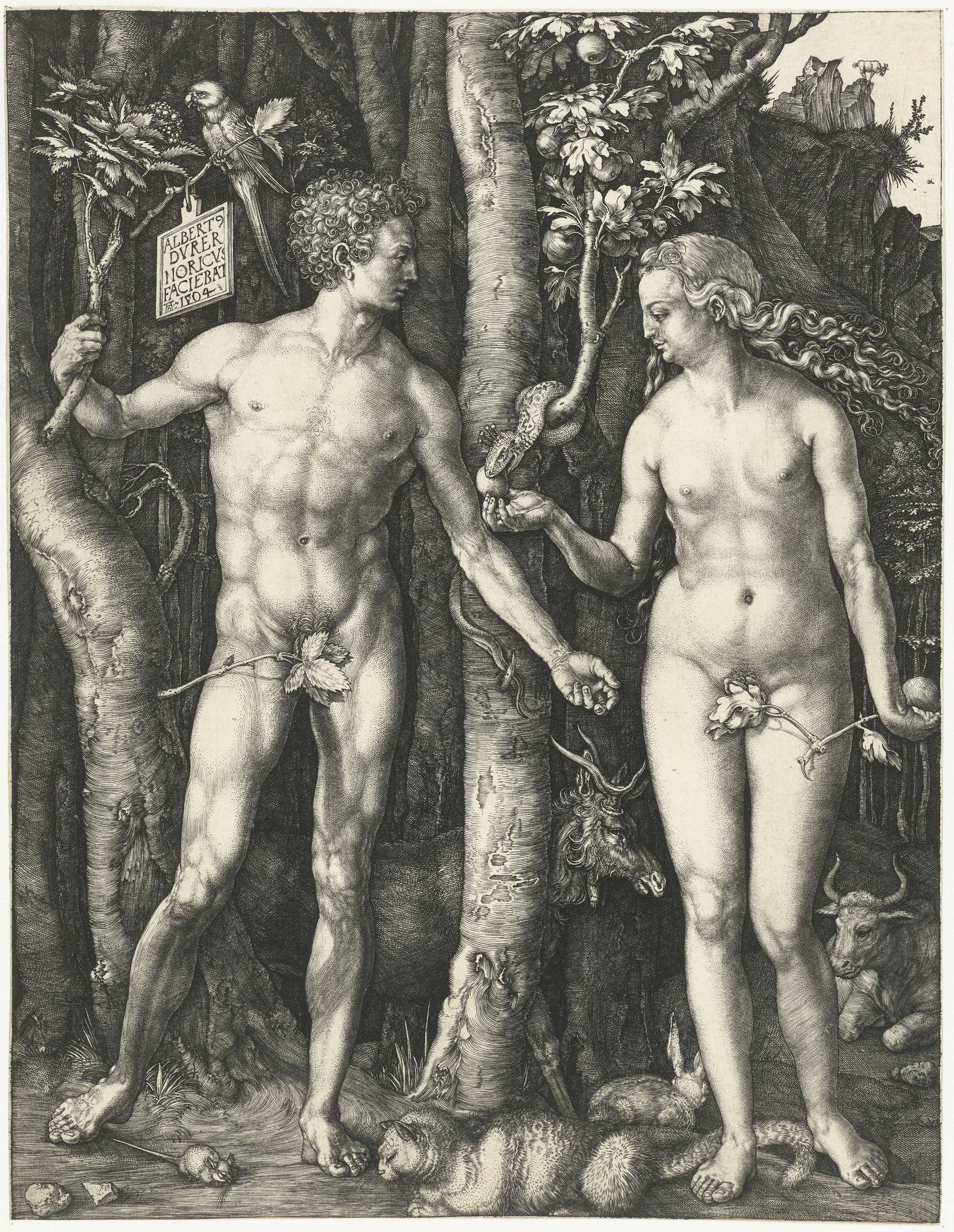 Adam en Eva, by Albrecht Dürer, public domain