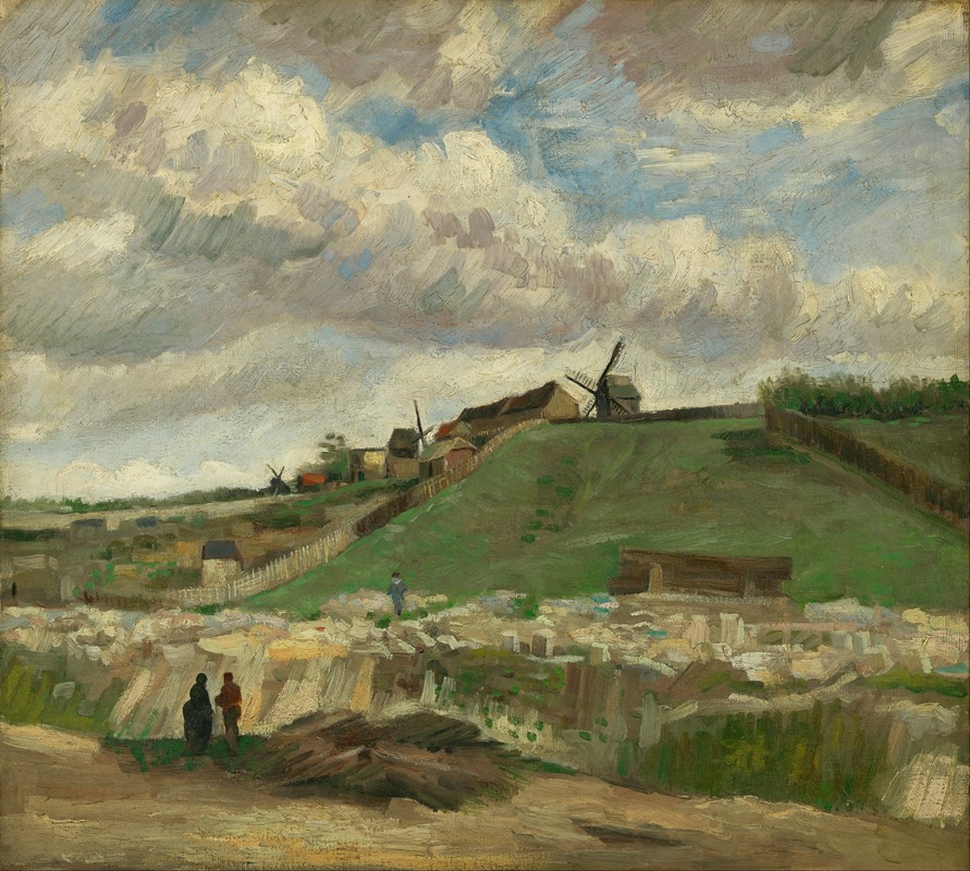 Vincent van Gogh's 'The hill of Montmartre with stone quarry' depicts a vibrant landscape.