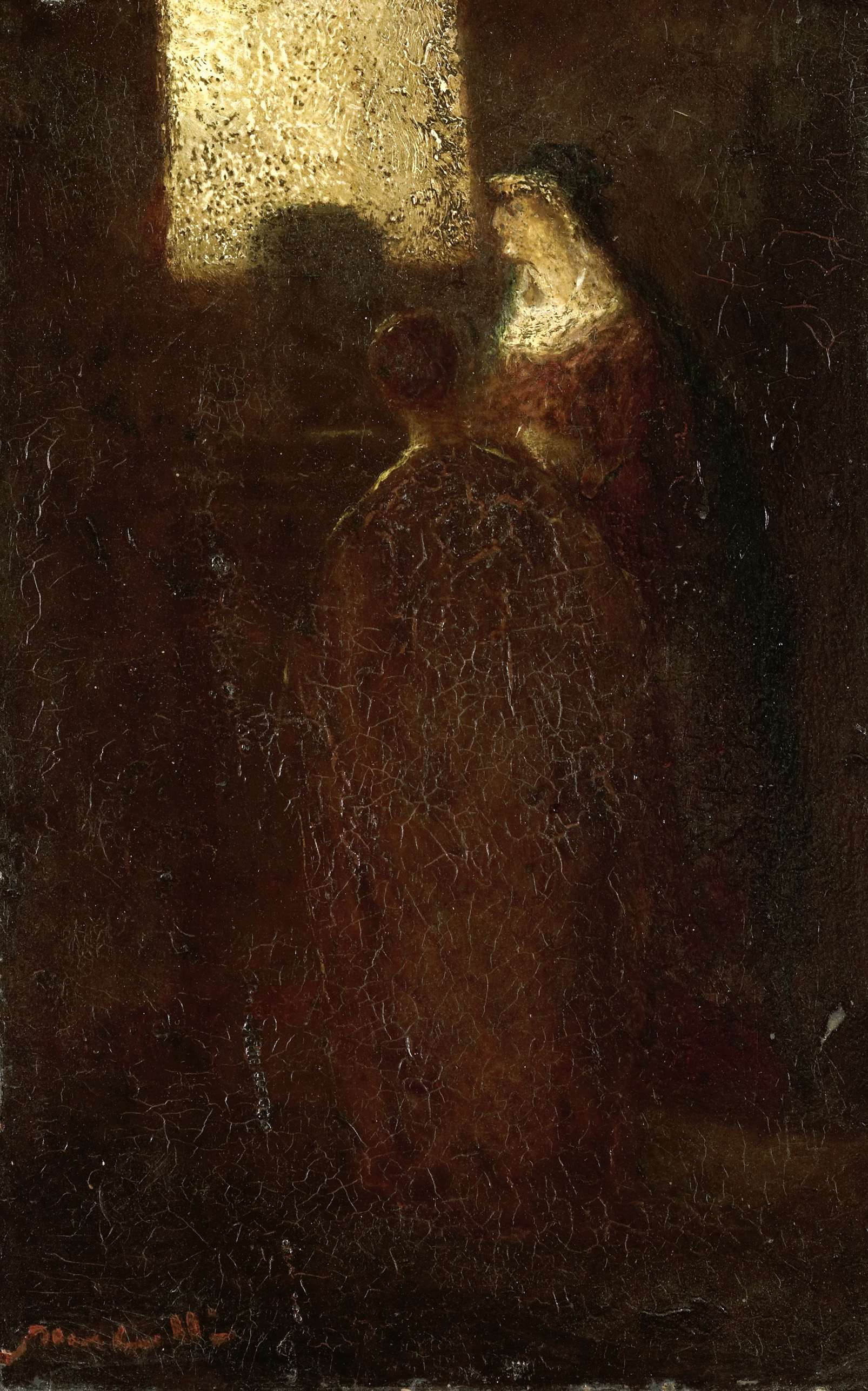 Aan het altaar, by Adolphe Joseph Thomas Monticelli, public domain
