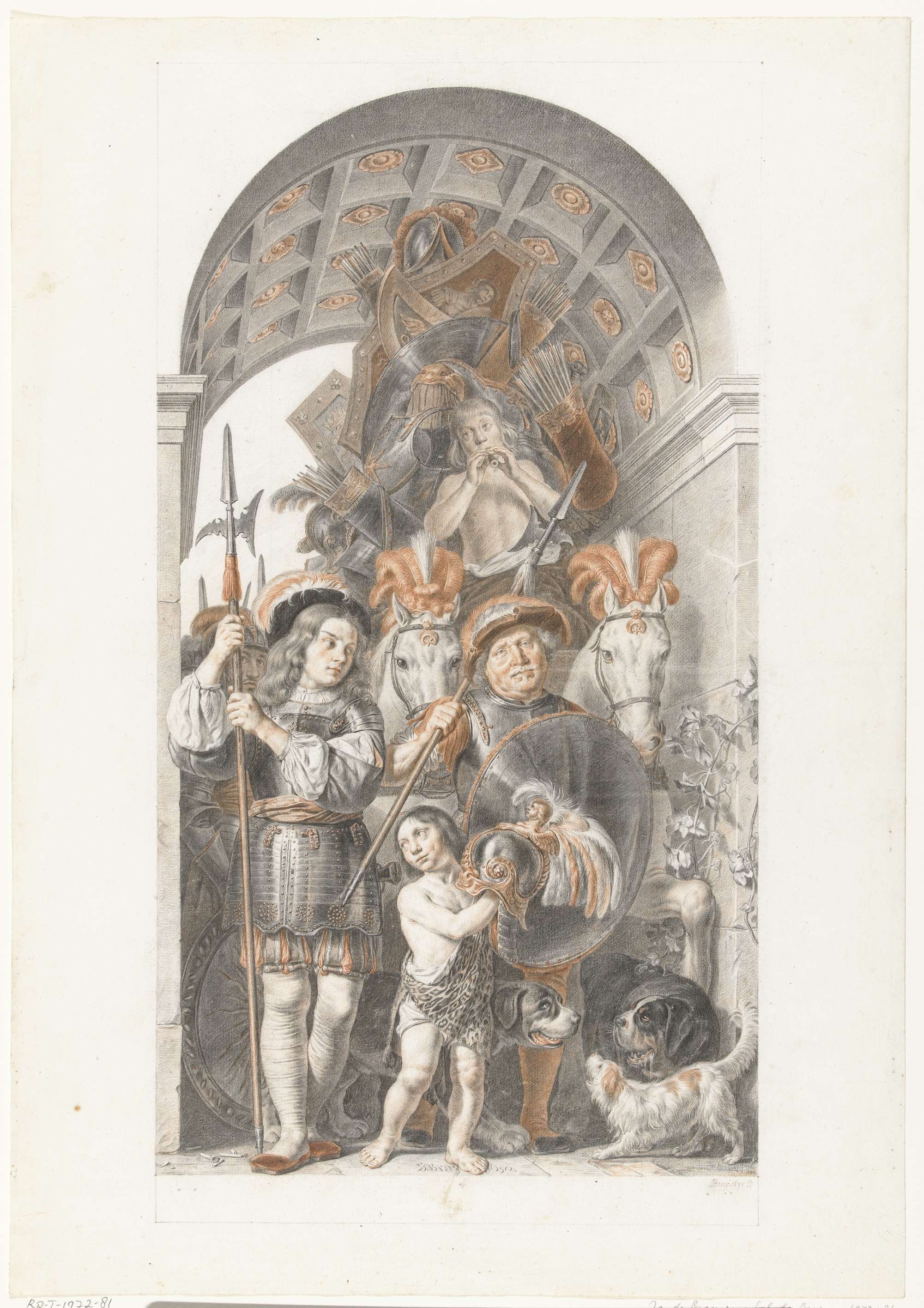 Allegorische triomftocht voor de stadhouder Frederik Hendrik, paper, Jan de Bray