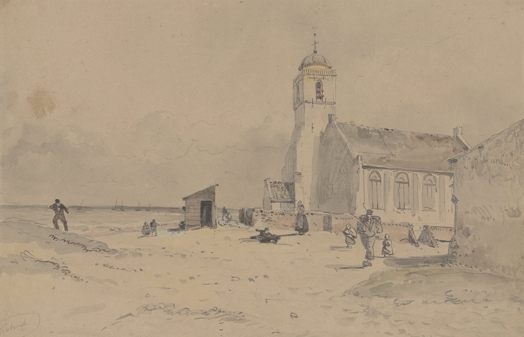 Marine scene depicting waves and light reflections, oil painting by Willem Anthonie van Deventer