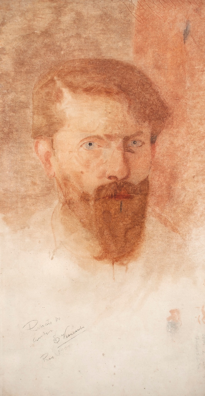 This artwork features a self-portrait of the artist Eliseu Visconti.