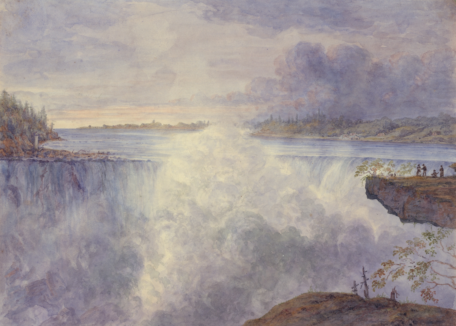 Grand Falls at Niagara by Michael Seymour, oil on canvas depicting a rushing waterfall.