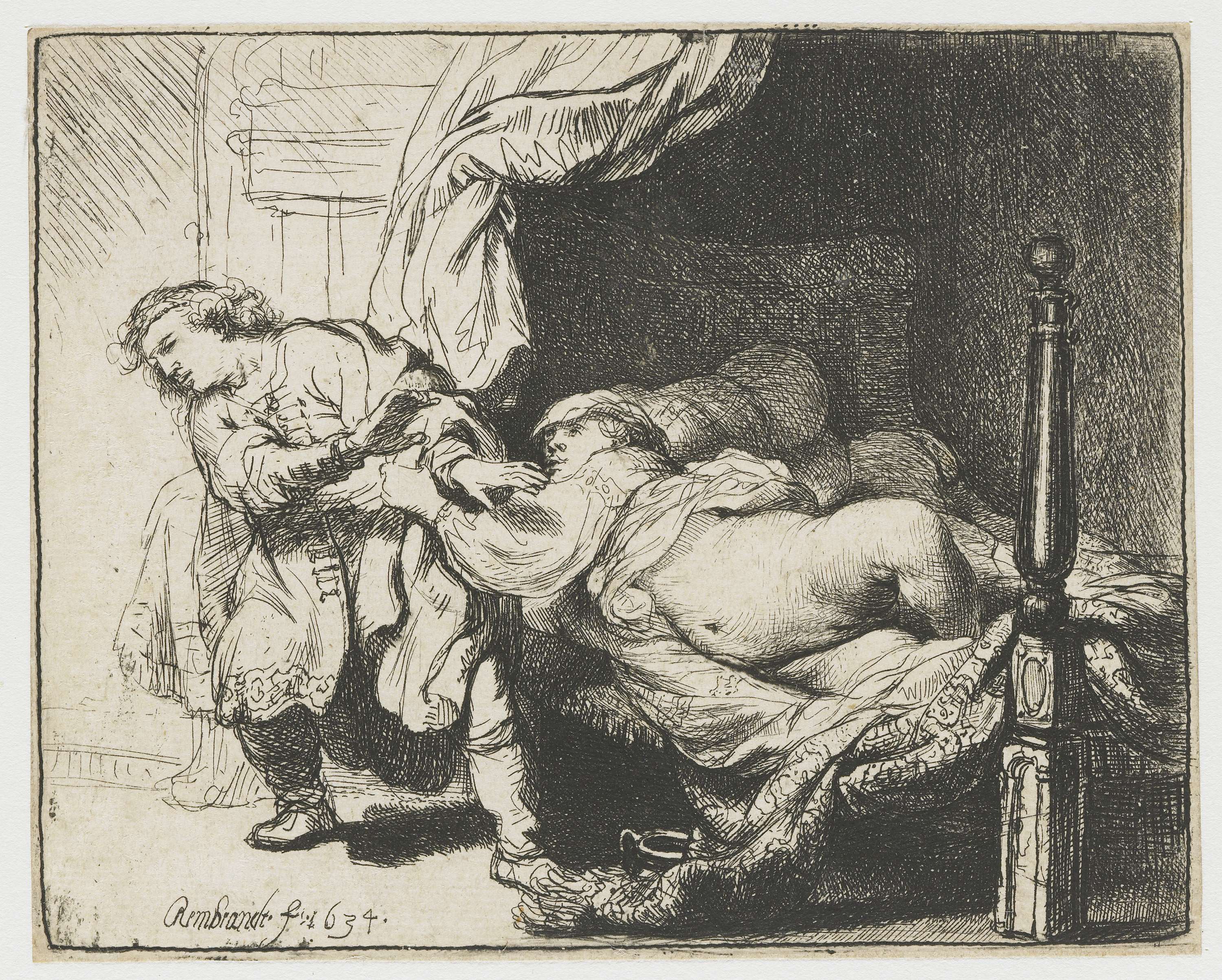 Joseph and Potiphar's wife, by Rembrandt van Rijn, public domain