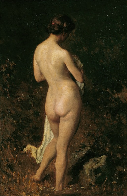 A depiction of a bathing scene by August von Pettenkofen.