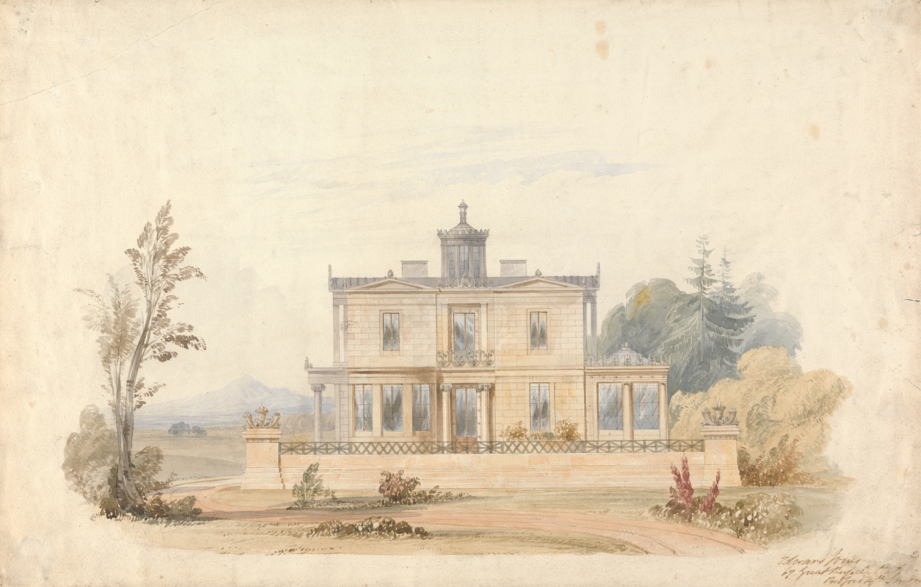 Design for an Athenian Villa, by Edward Jones, public domain