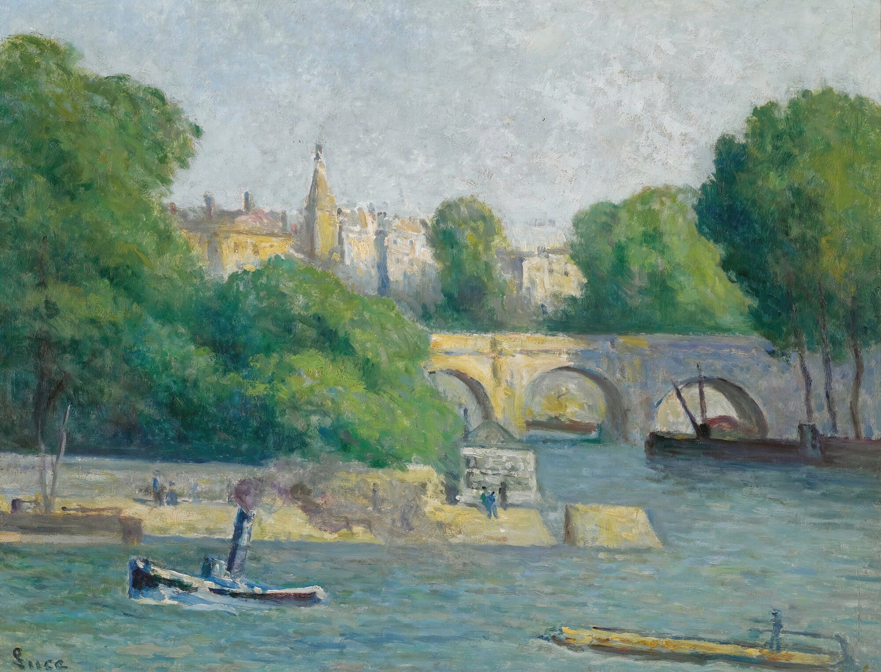 Le Vert Gallant by Maximilien Luce, oil on canvas depicting lush greenery and dappled light.