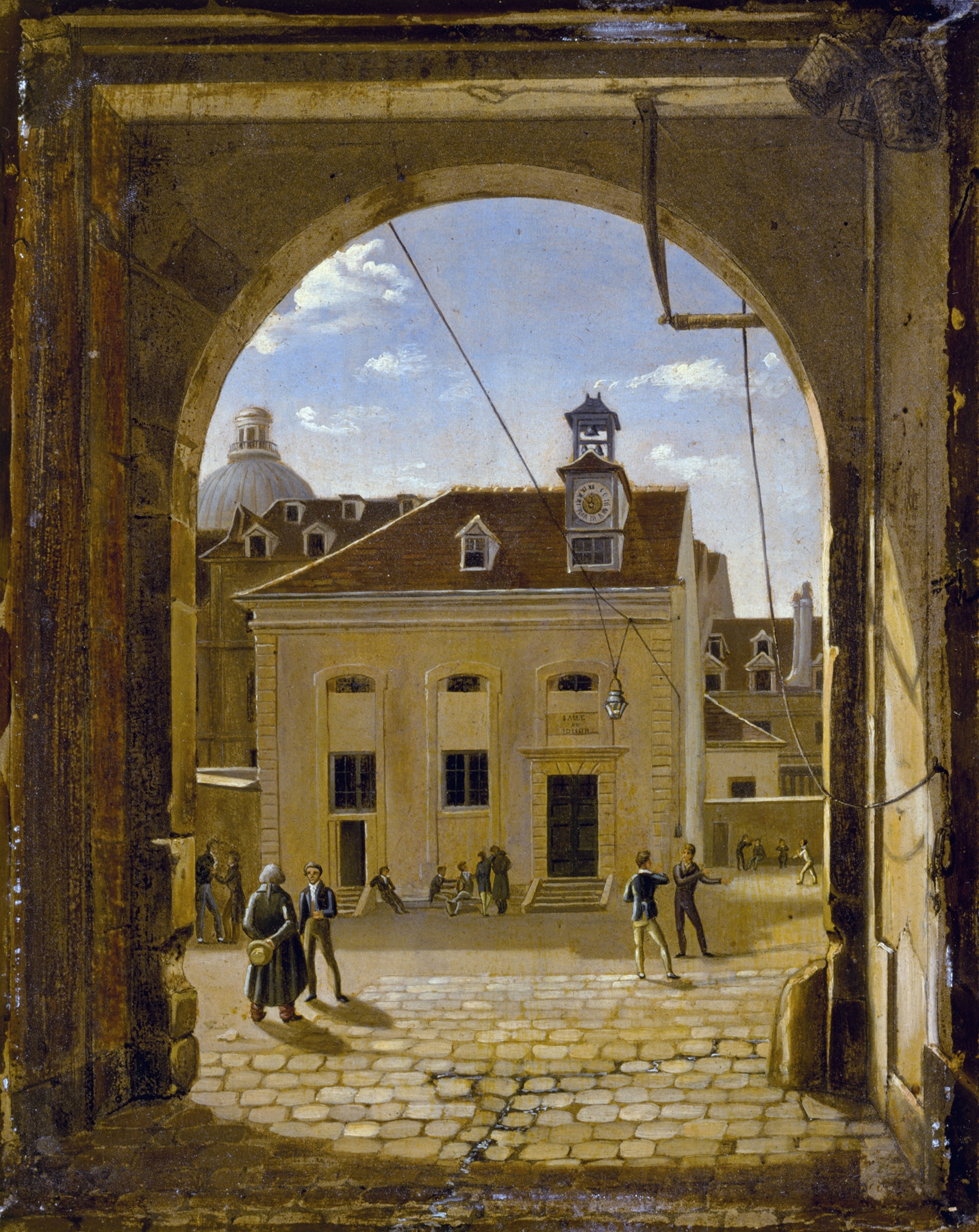 La cour du collège Sainte-Barbe, rue de Reims, by Etienne Bouhot, public domain