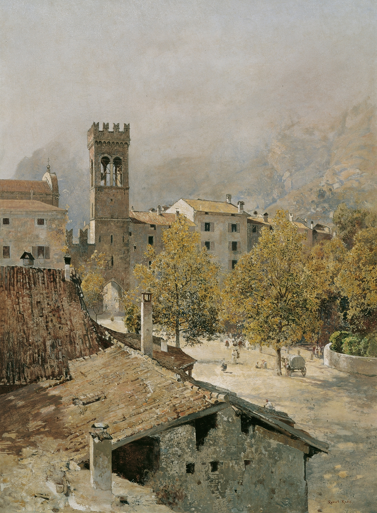 Landscape featuring an archway by Robert Russ, medium unknown