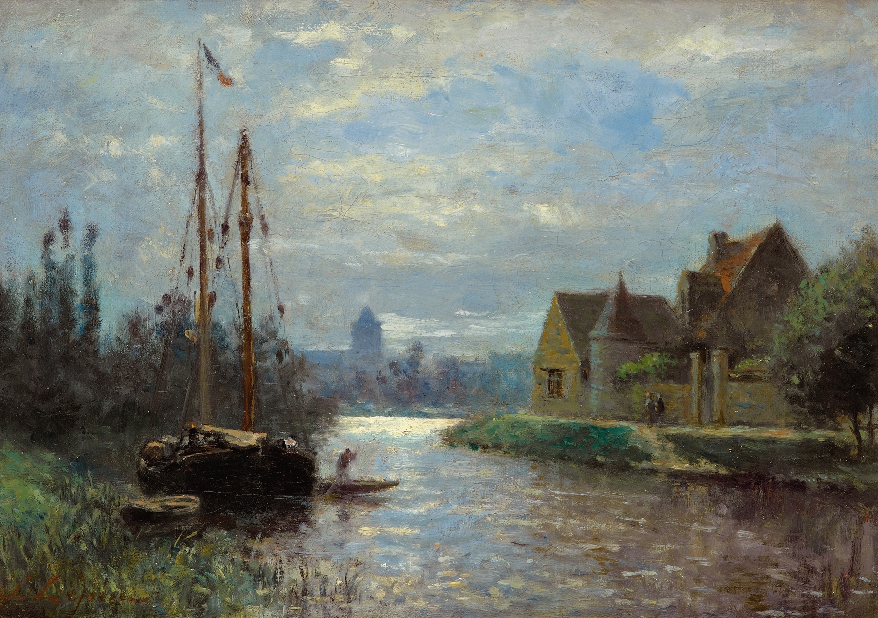 Canal Au Clair De Lune, by Stanislas Lépine, public domain