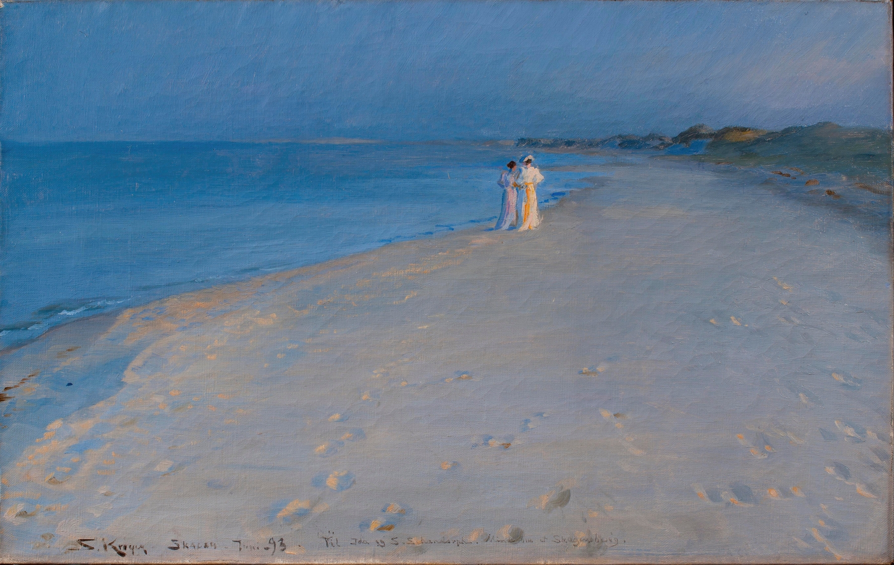 Summer evening at the South beach, Skagen, oil on canvas by Peder Severin Krøyer