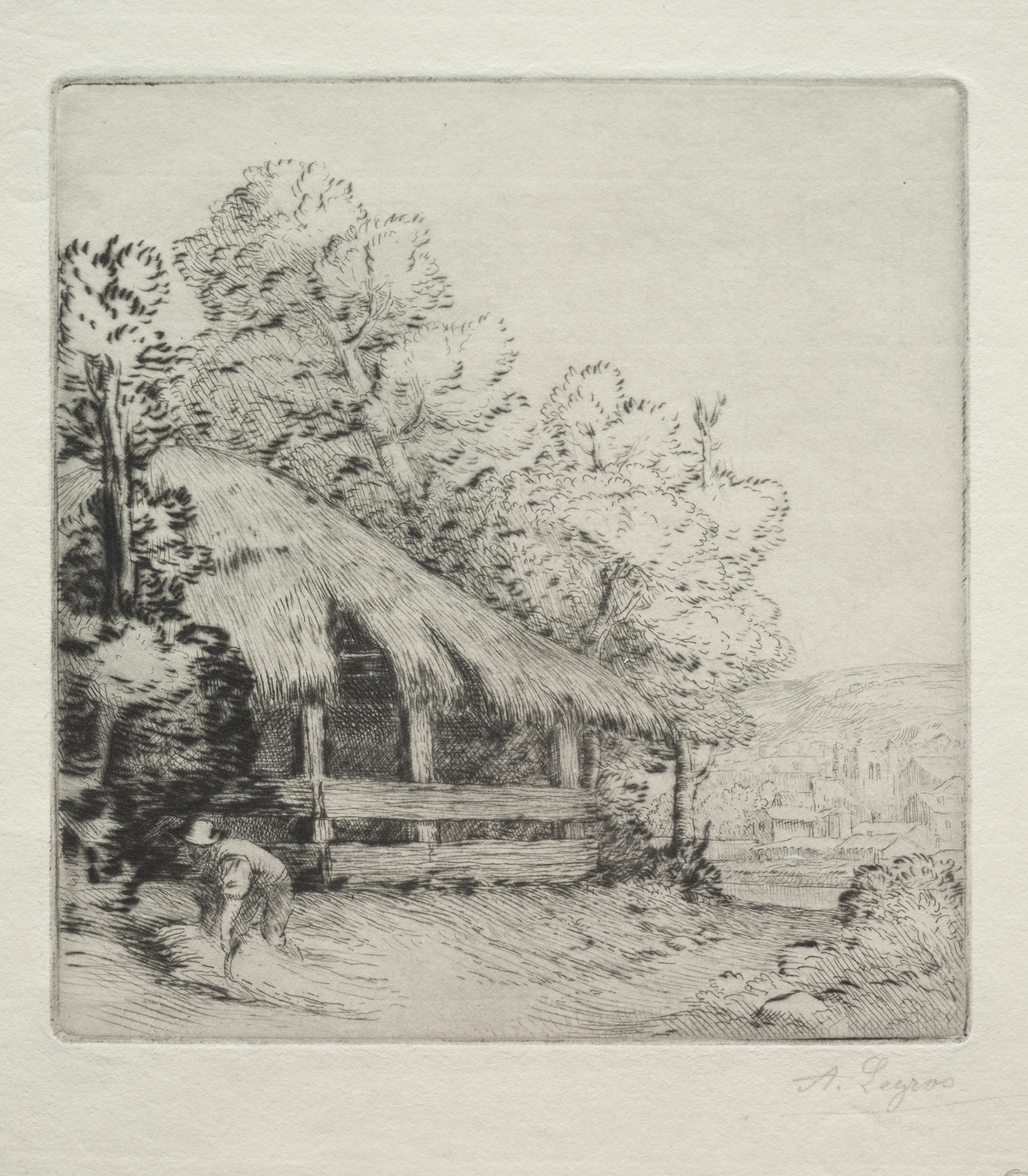 The Little Shed (Le Petit Hangar), by Alphonse Legros, public domain