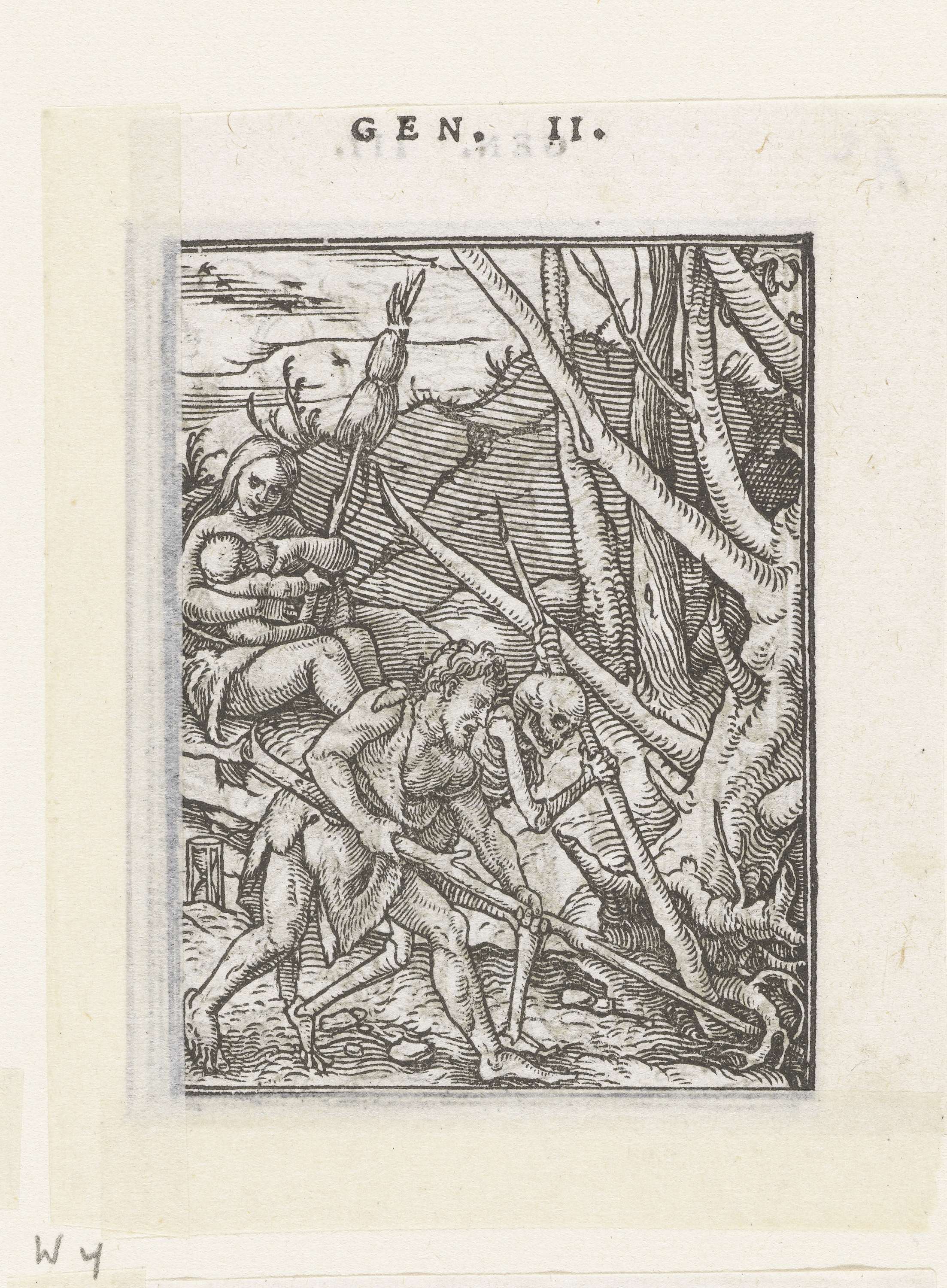 Adam en Eva aan het werk na de zondeval, by Hans Holbein (II), public domain