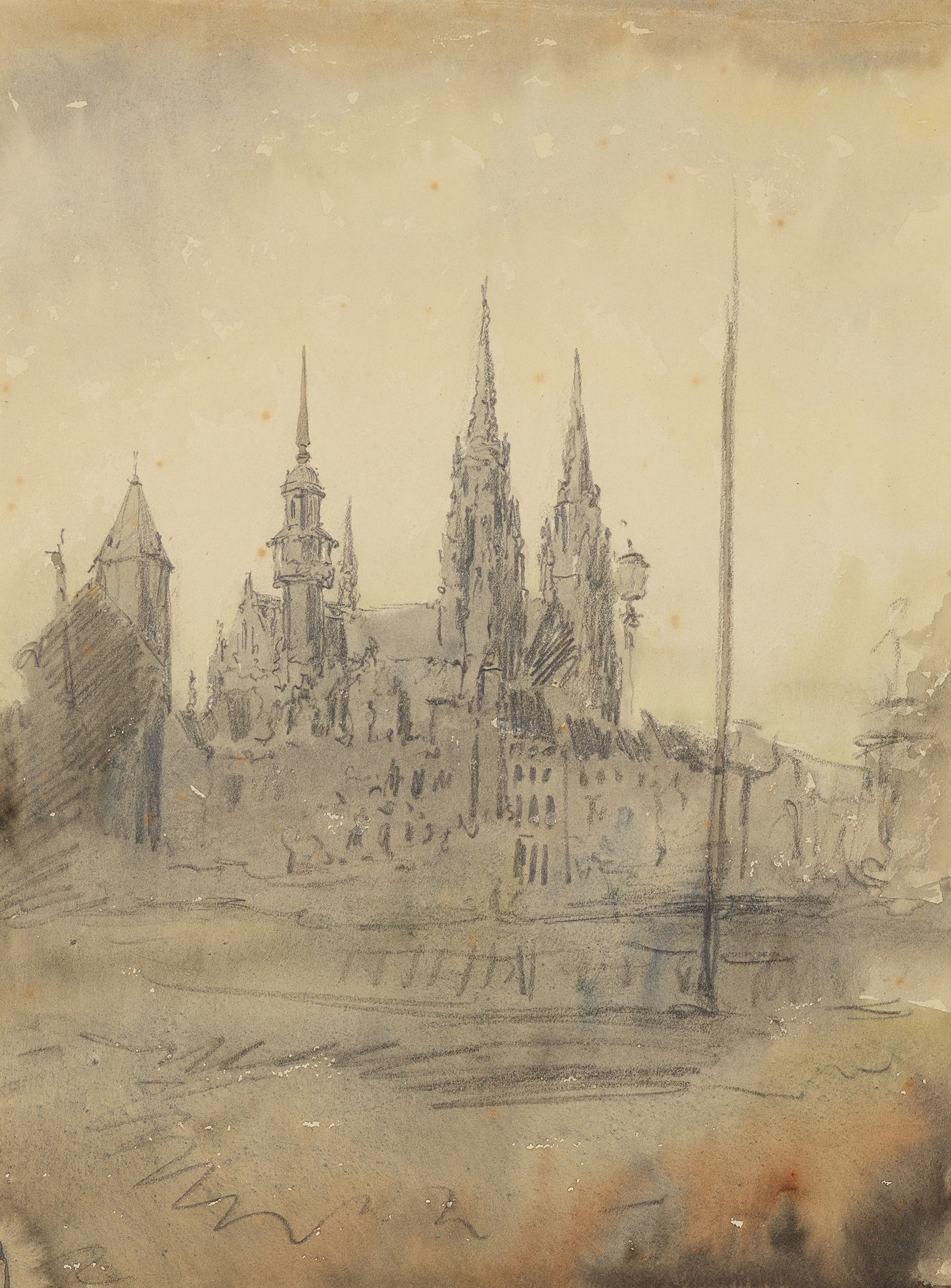 Oostende in de mist, by Alfred Ost, public domain