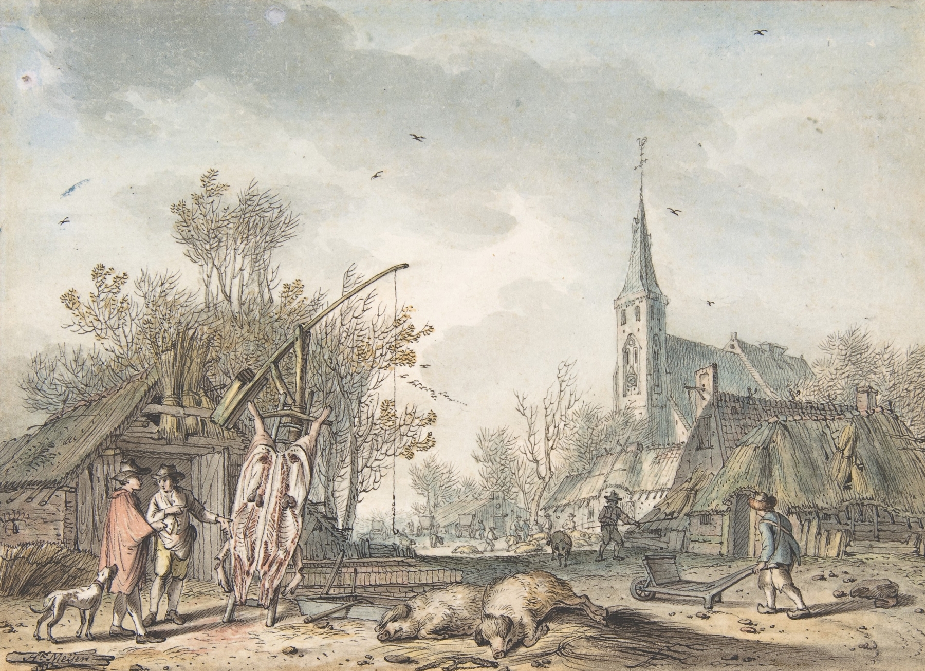 Landscape in muted tones by Hendrik Meijer, 1772, Dutch Golden Age