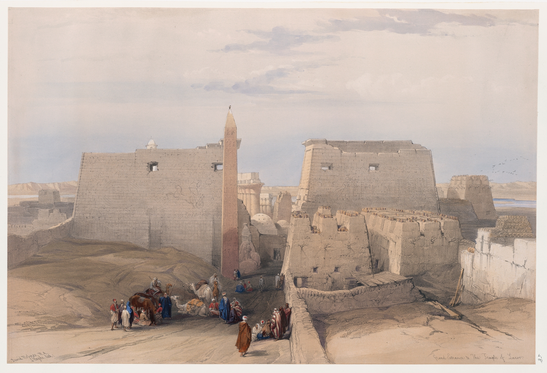 Grand entrance to the Temple of Luxor., by David Roberts, public domain