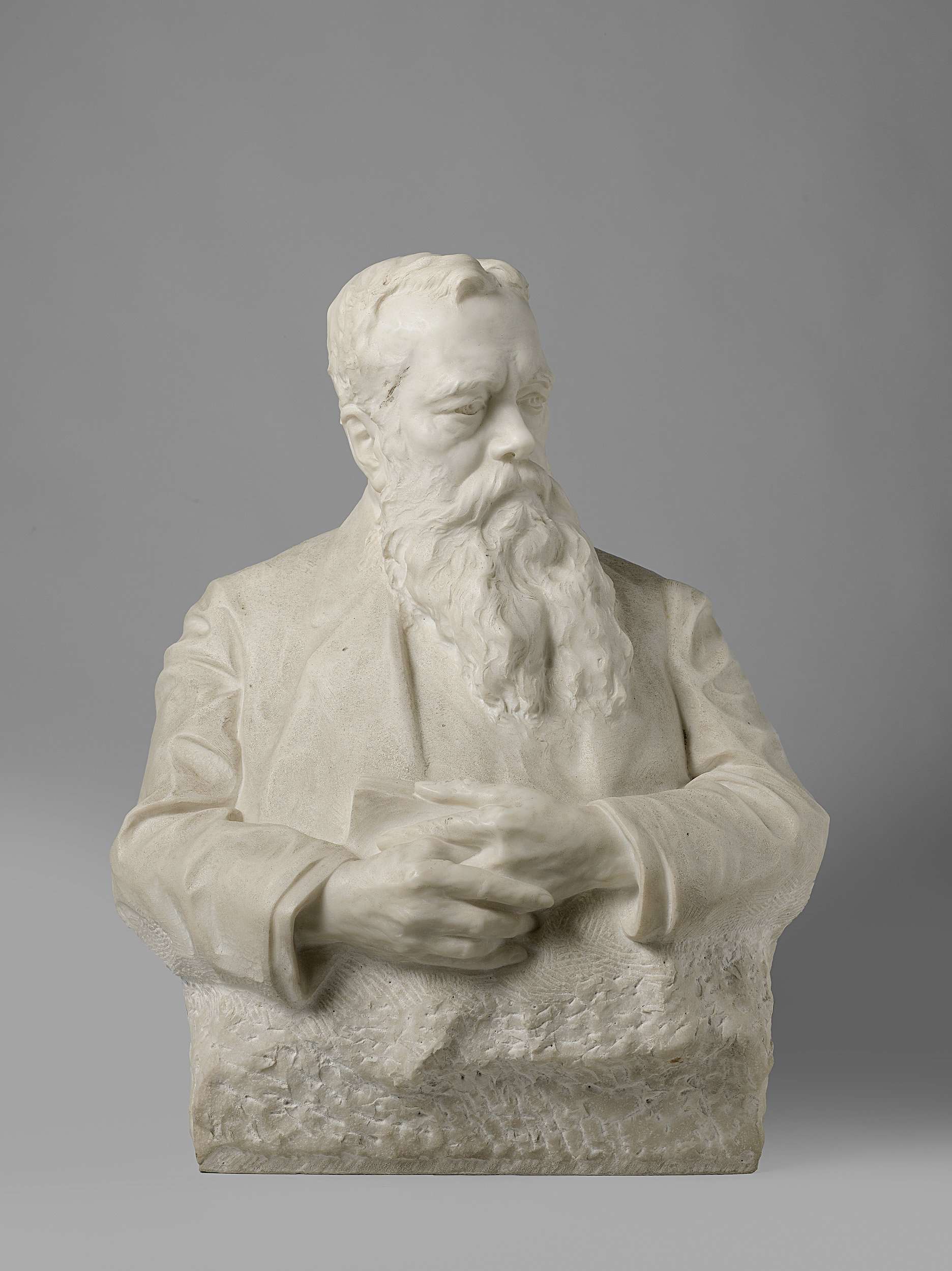 Marble bust of Victor Eugene Louis de Stuers by Toon Dupuis