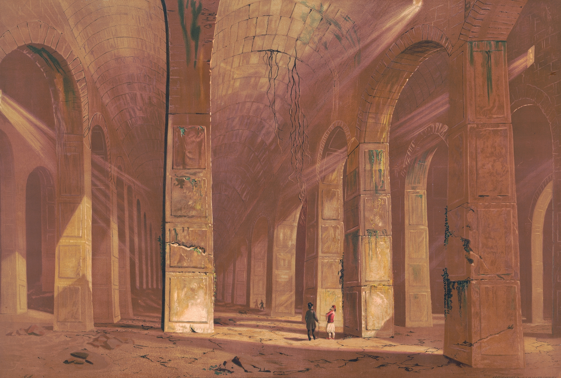 Historical scene depicting ruins, oil painting by Unknown Artist
