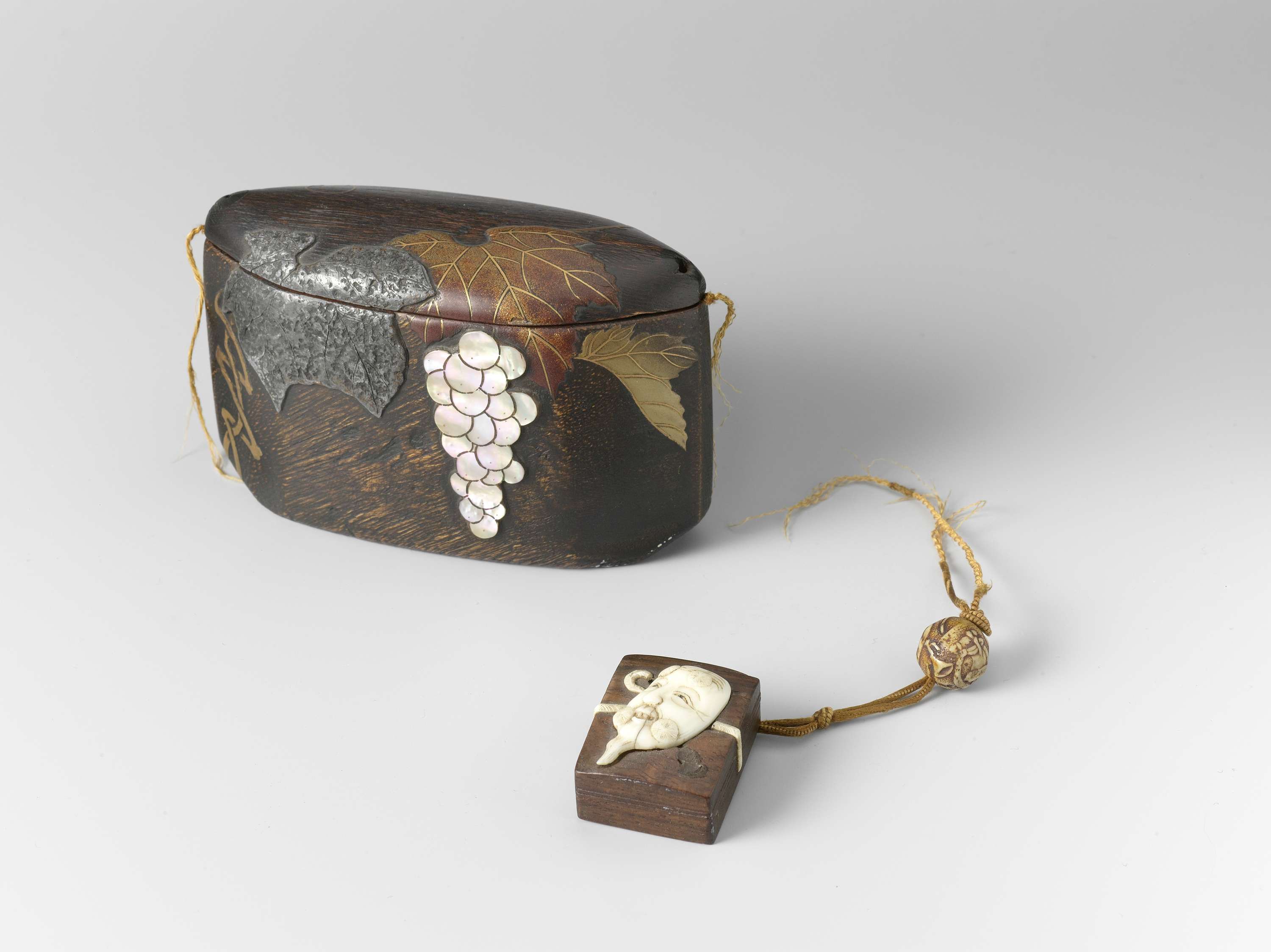 Decorative wooden tobacco box by unknown artist