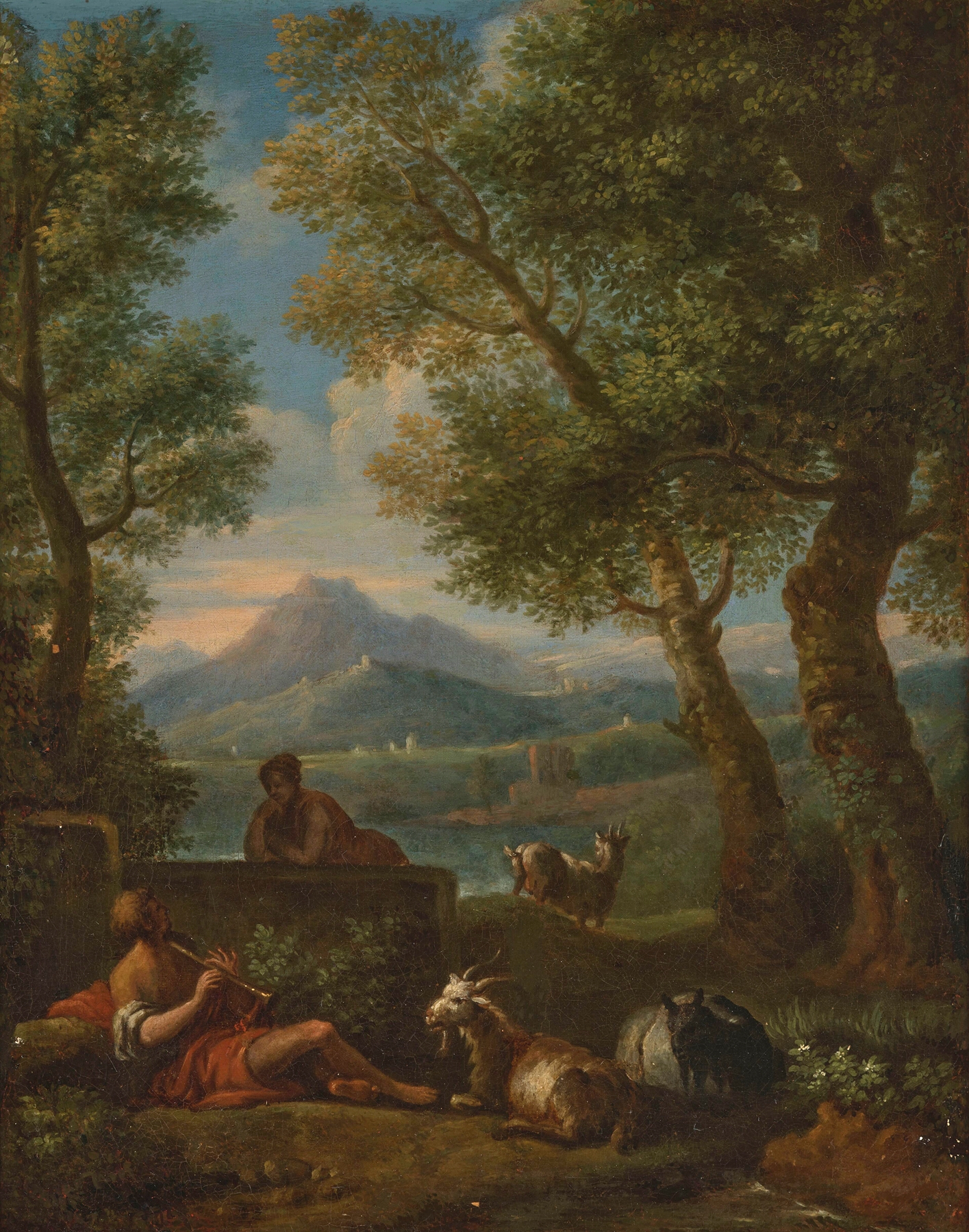 Pastoral Landscape, by Jan Frans Van Bloemen, public domain