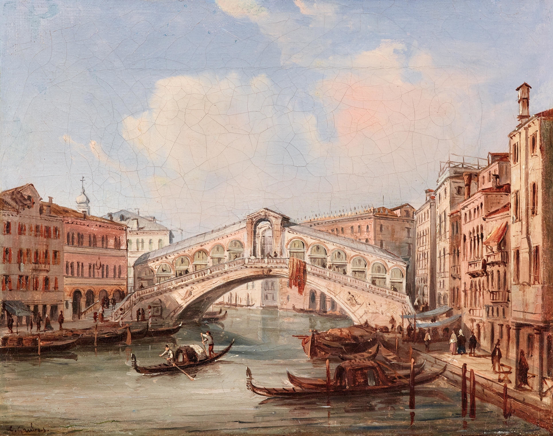Venice, the Rialto Bridge, by Carlo Grubacs, public domain