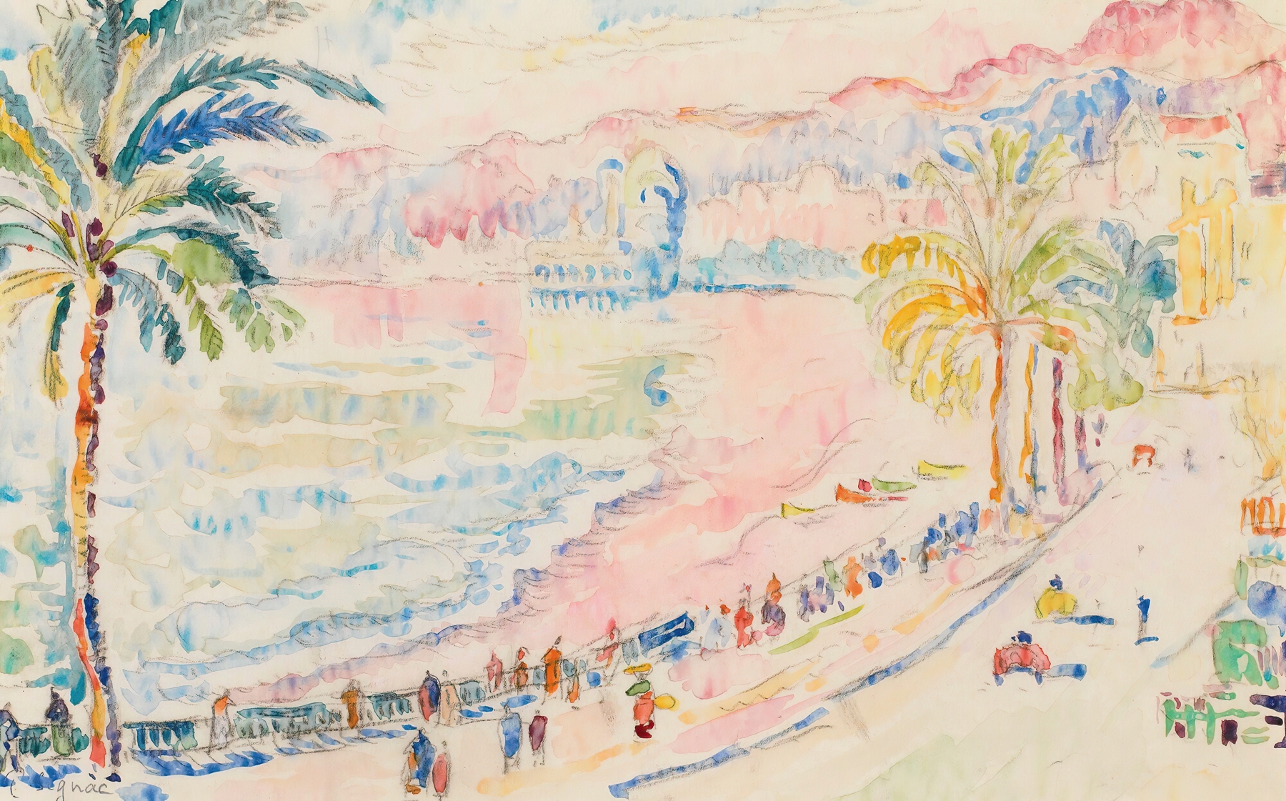 Nice, La Promenade Des Anglais, by Paul Signac, public domain