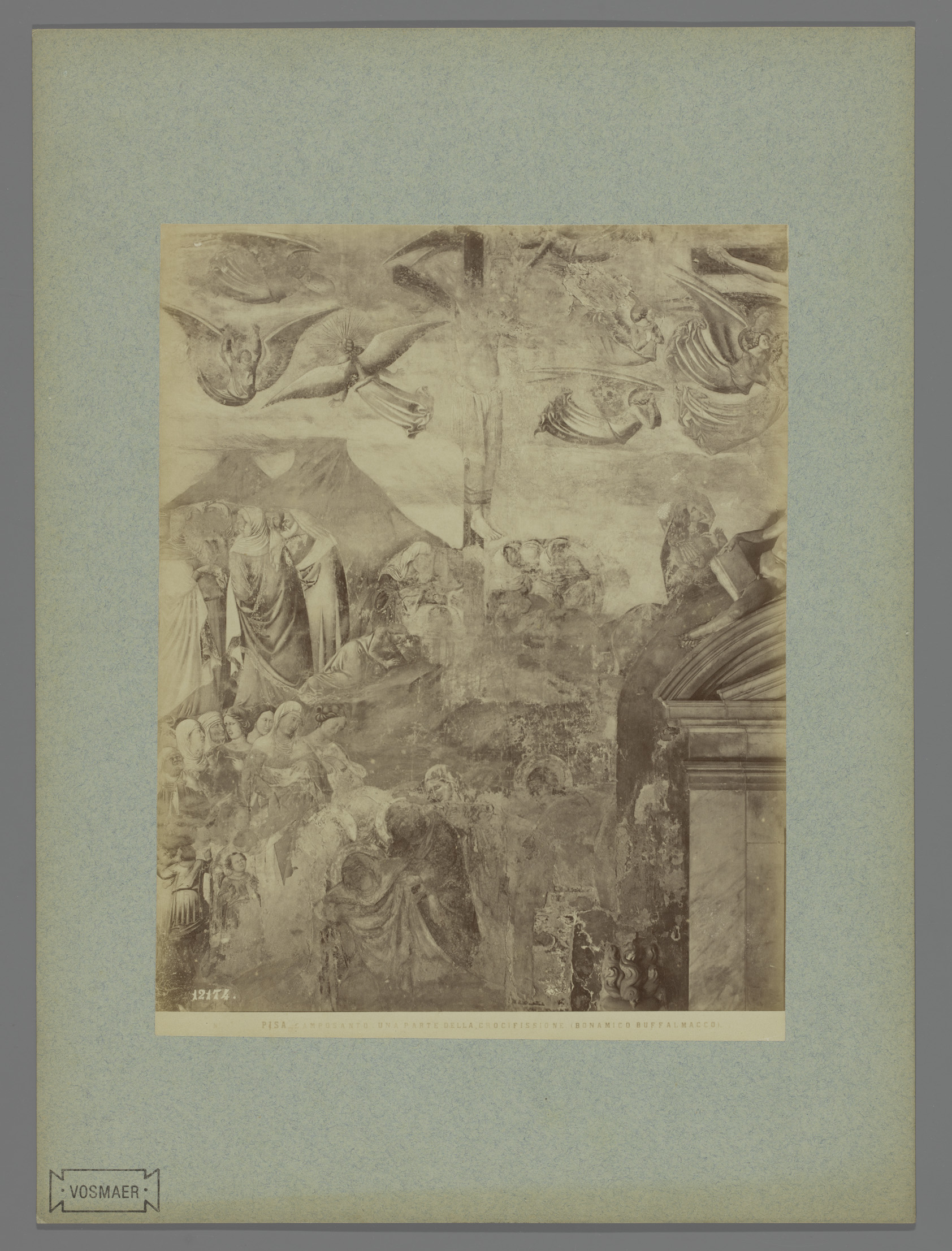 Detail of crucifixion fresco by Fratelli Alinari, albumen print