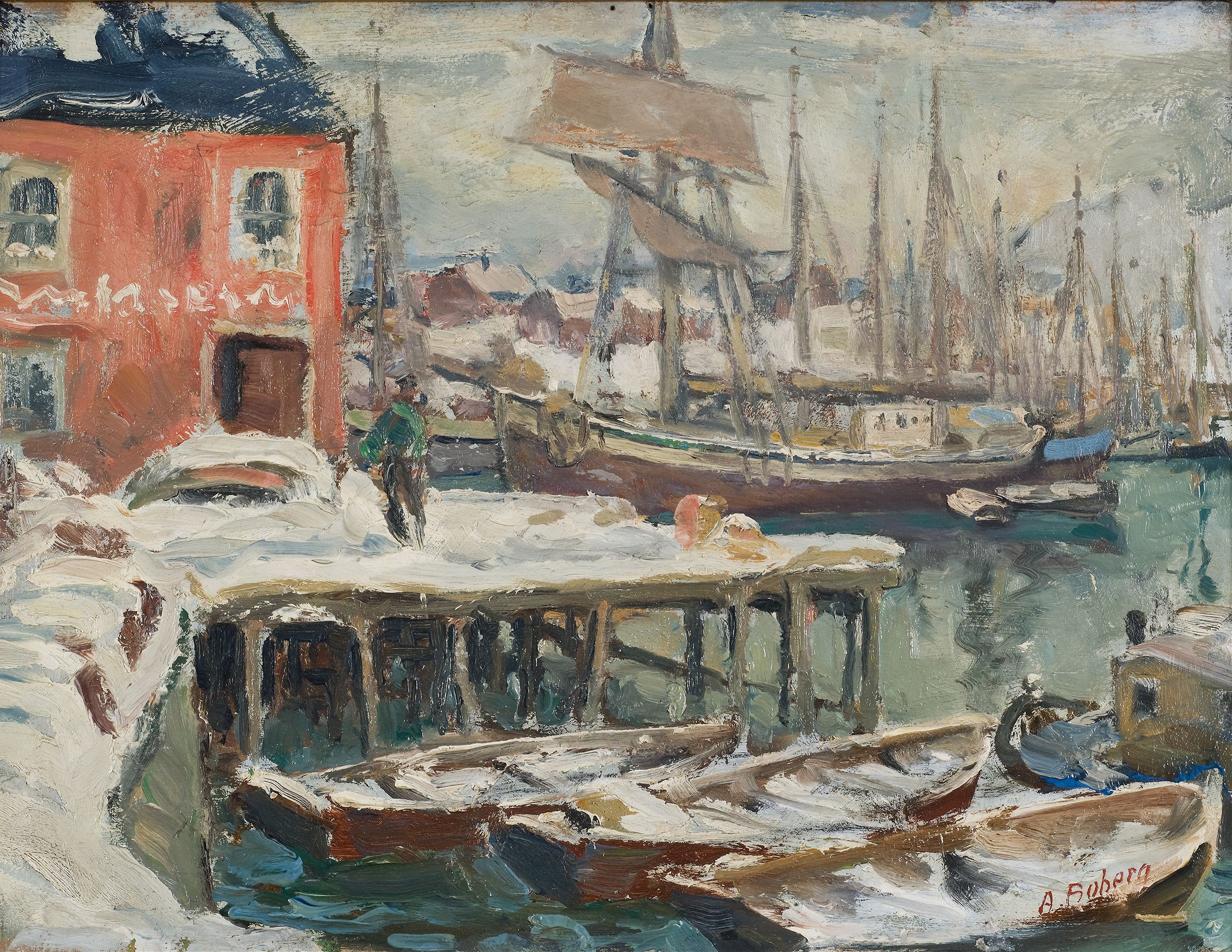 Jetty, Lofoten. Study from North Norway, by Anna Boberg, public domain
