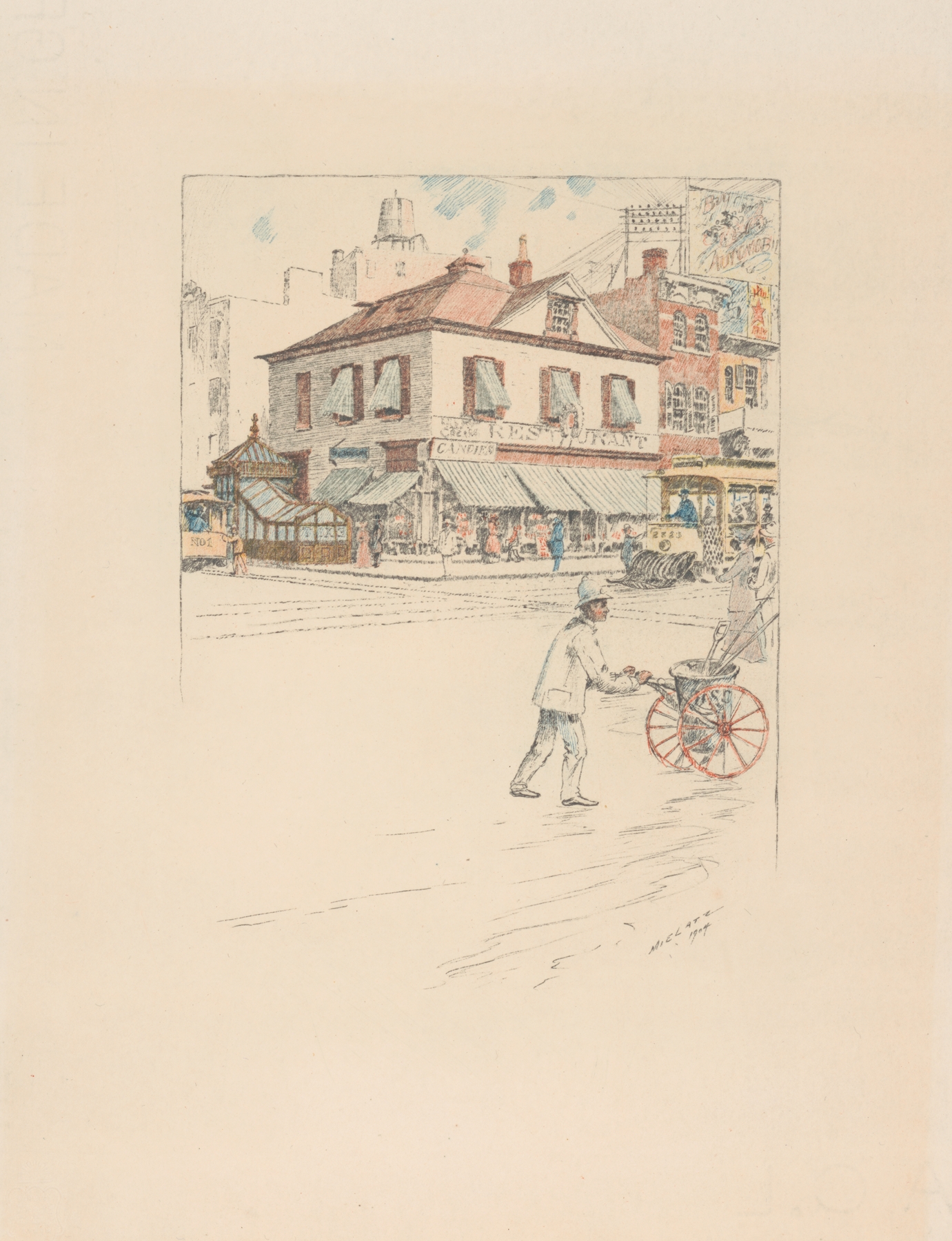 Architecture of Peter Cooper’s house by Charles Frederick William Mielatz, 1904, oil painting