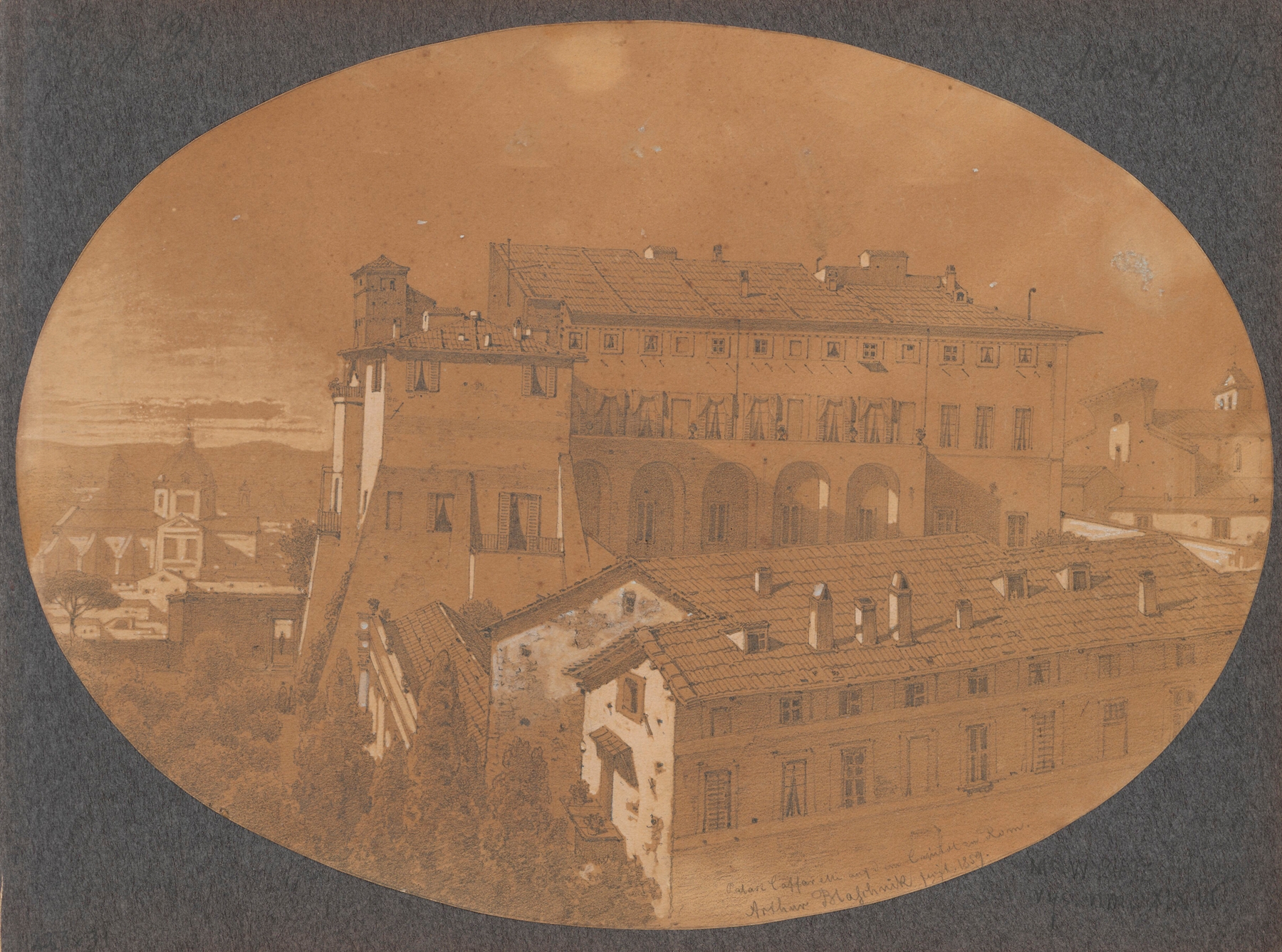 Palazzo Caffarelli on the Capitol, oil on canvas by Arthur Blaschnik