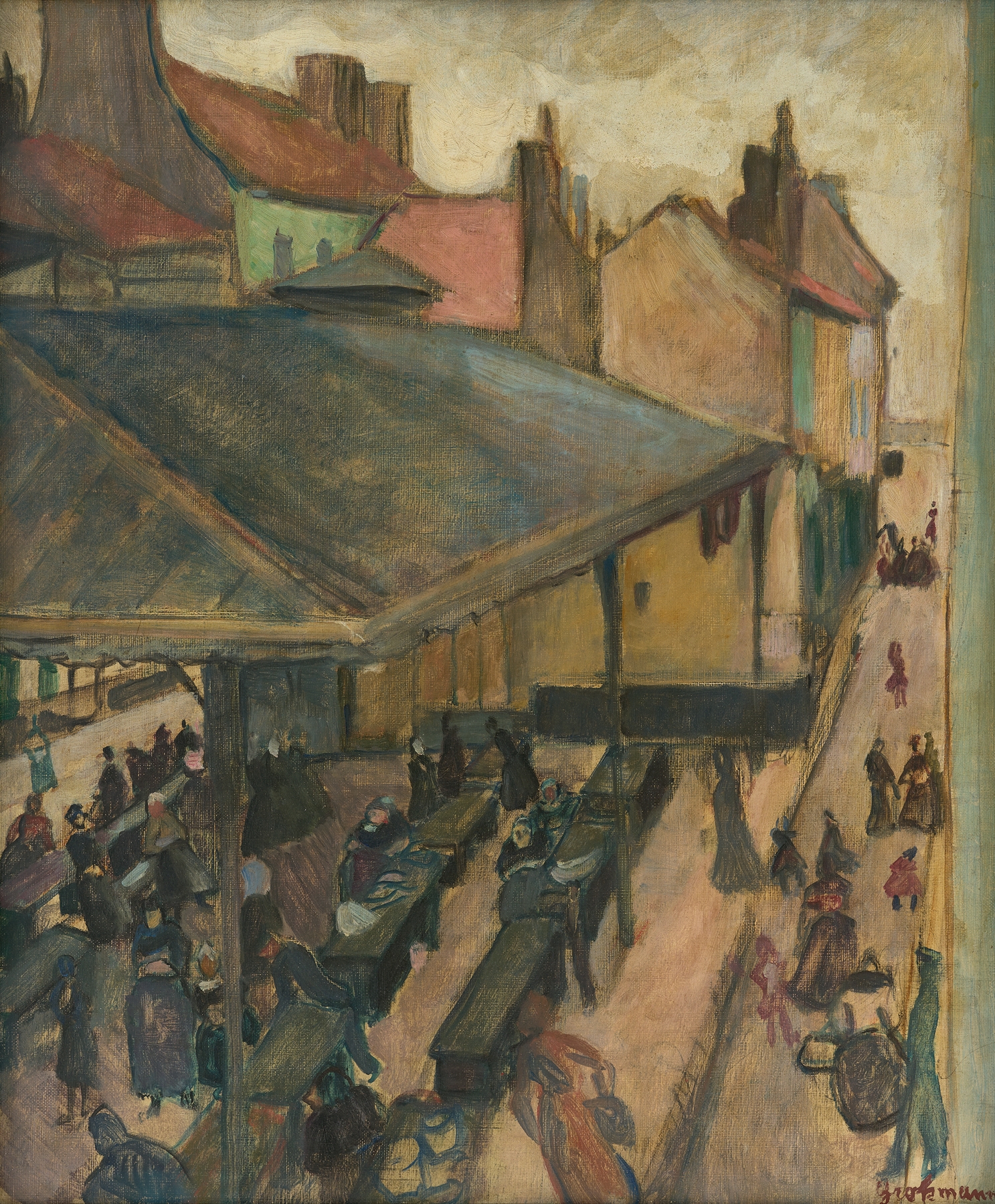 Ostend Fish Market, by Rudolf Grossmann, public domain