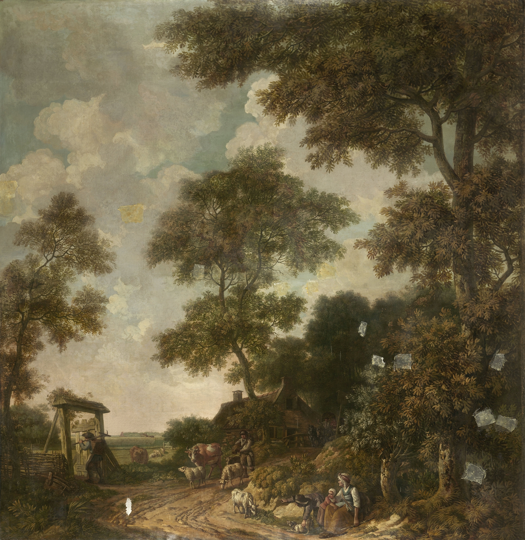 Behangselschildering van een Hollands landschap met een zandweg, by Jurriaan Andriessen, public domain