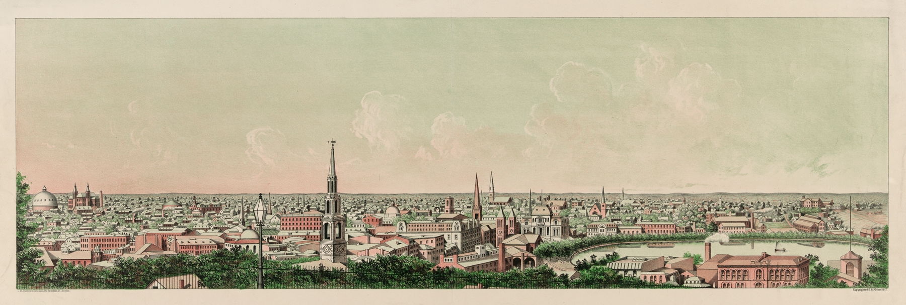 Providence – from Prospect Terrace, 1877, by John H. Bufford's & Sons, public domain
