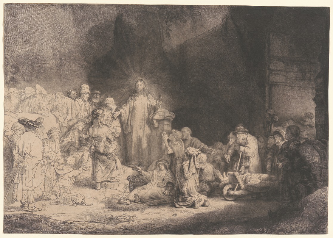 Rembrandt's 'Christ Healing the Sick' depicts a powerful scene of compassion and healing.