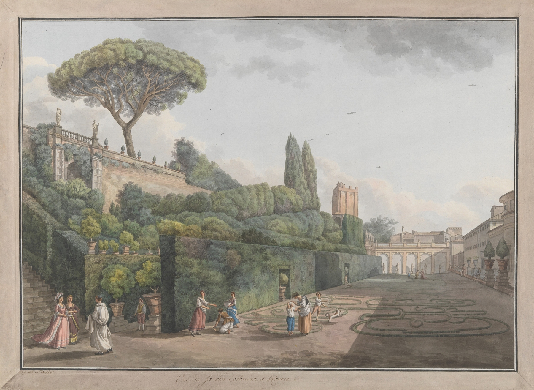 Landscape with a garden and flowers by Abraham-Louis-Rodolphe Ducros, 1780