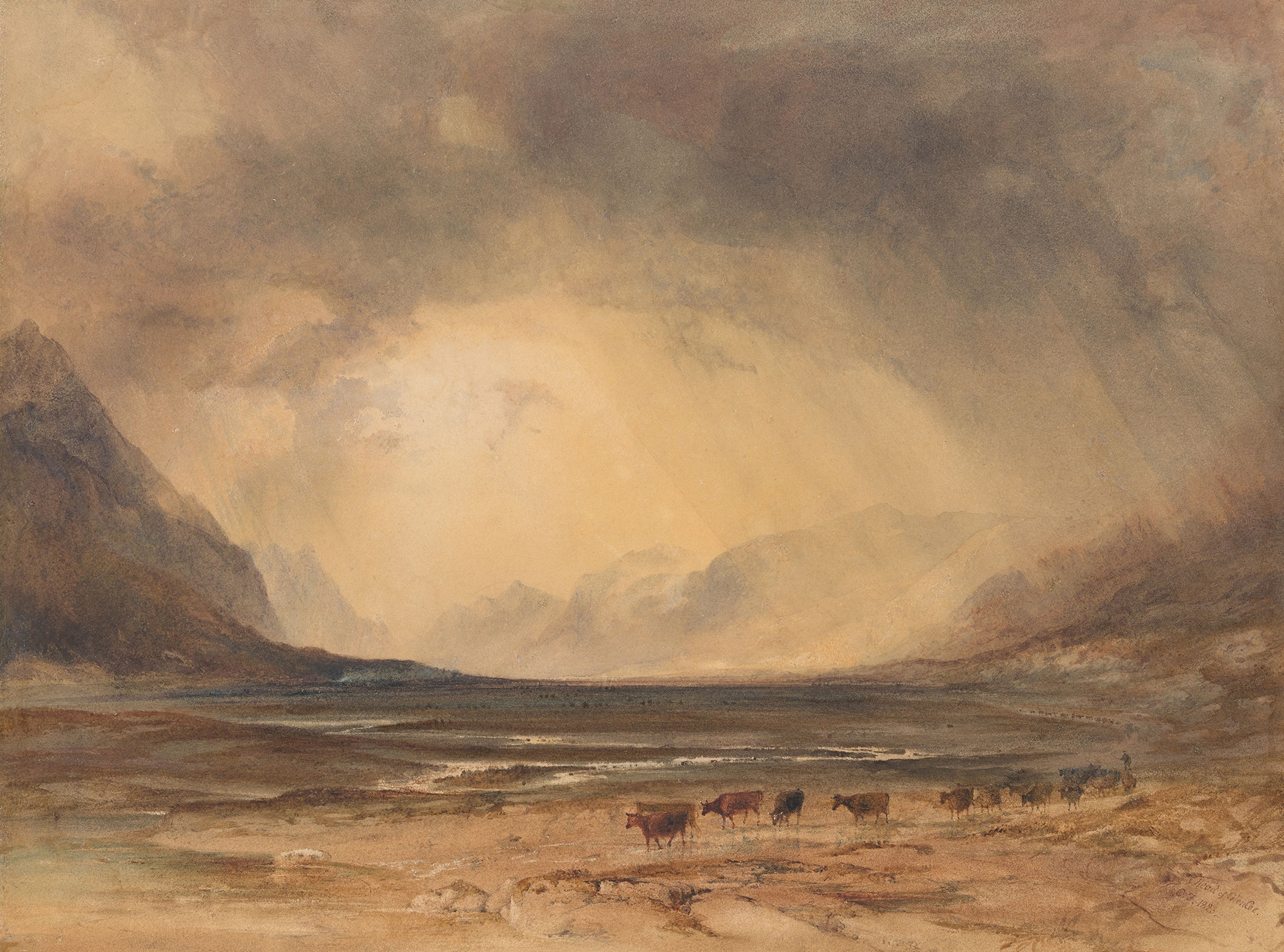 Landscape of The Head of Glencoe, North Argyll, Scotland by Copley Fielding, oil painting