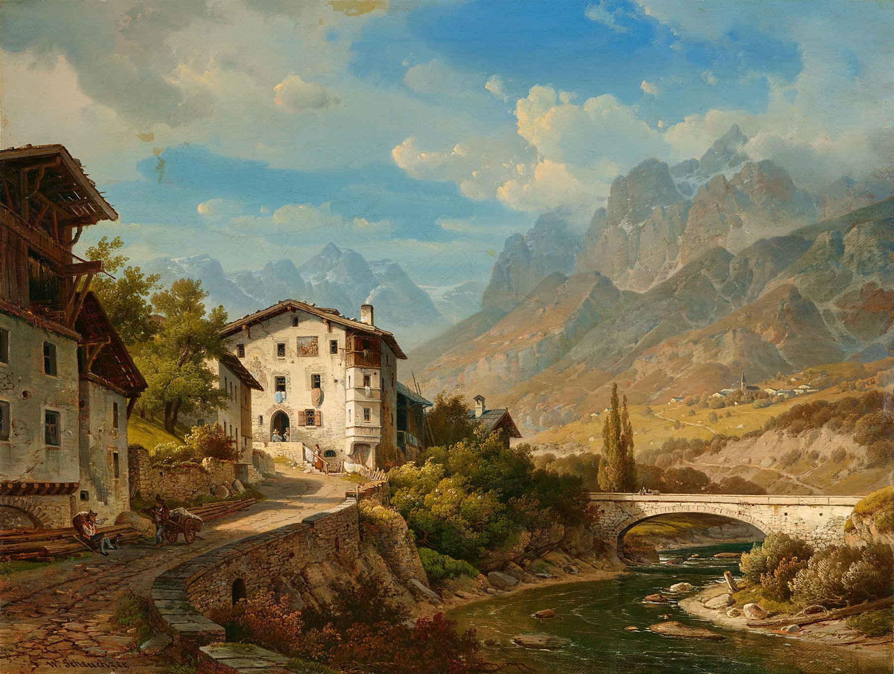 Schweizer Berglandschaft, by Wilhelm Scheuchzer, public domain