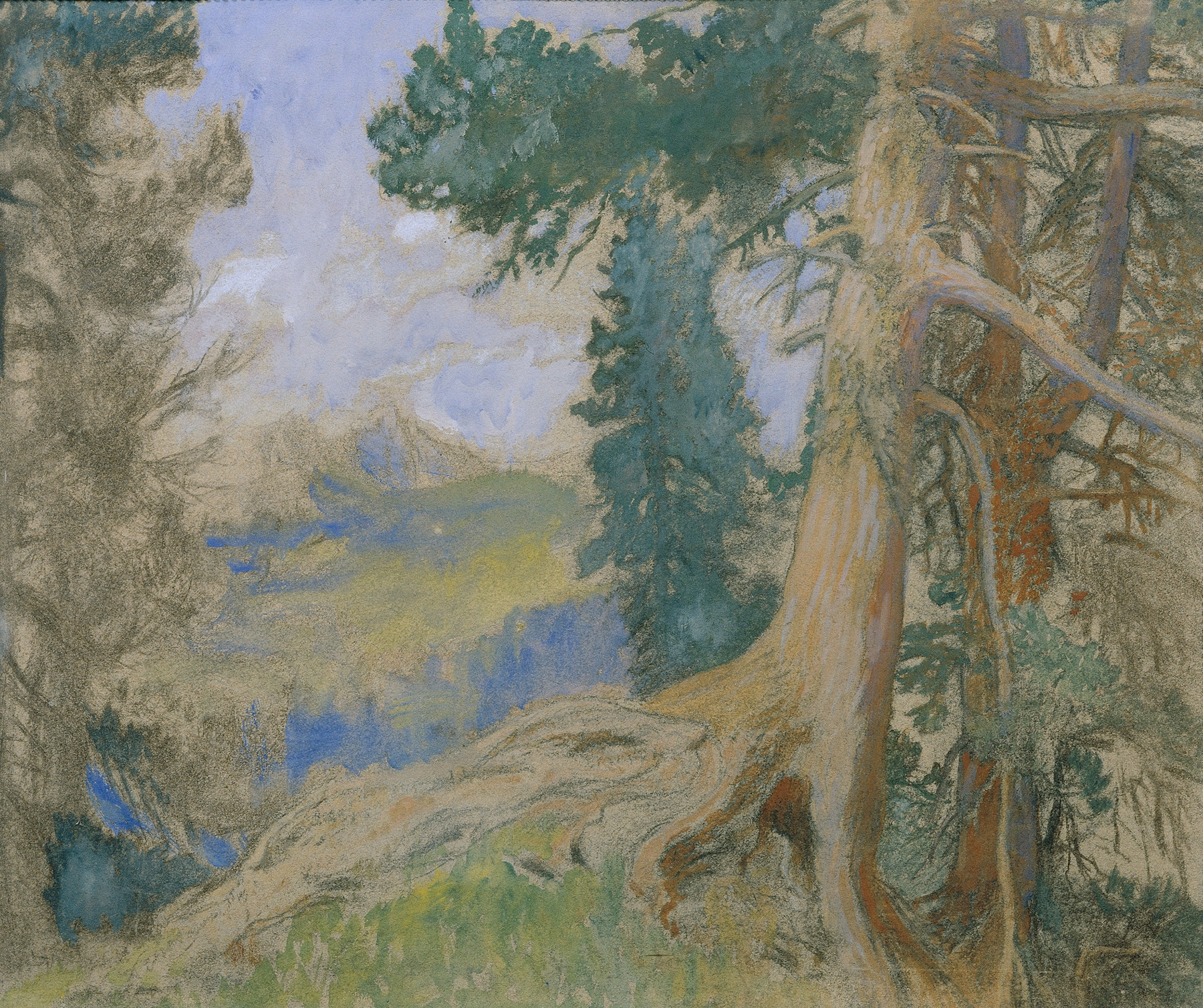 Landscape at sunset with warm hues, oil painting by Alois Penz