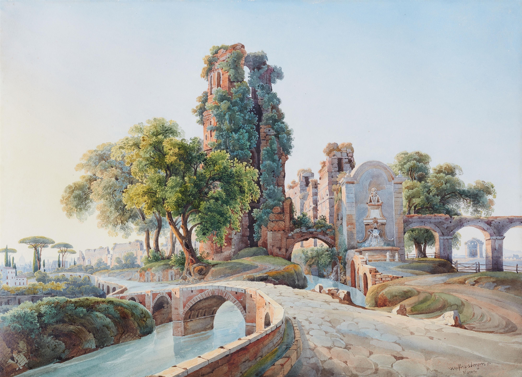 Rococo architecture featuring a fountain by Johann Jakob Wolfensberger