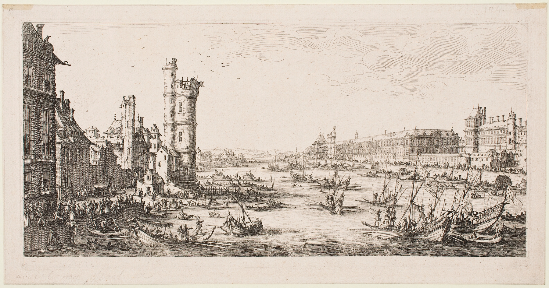 The Large Views of Paris; View of the Louvre, by Jacques Callot, public domain