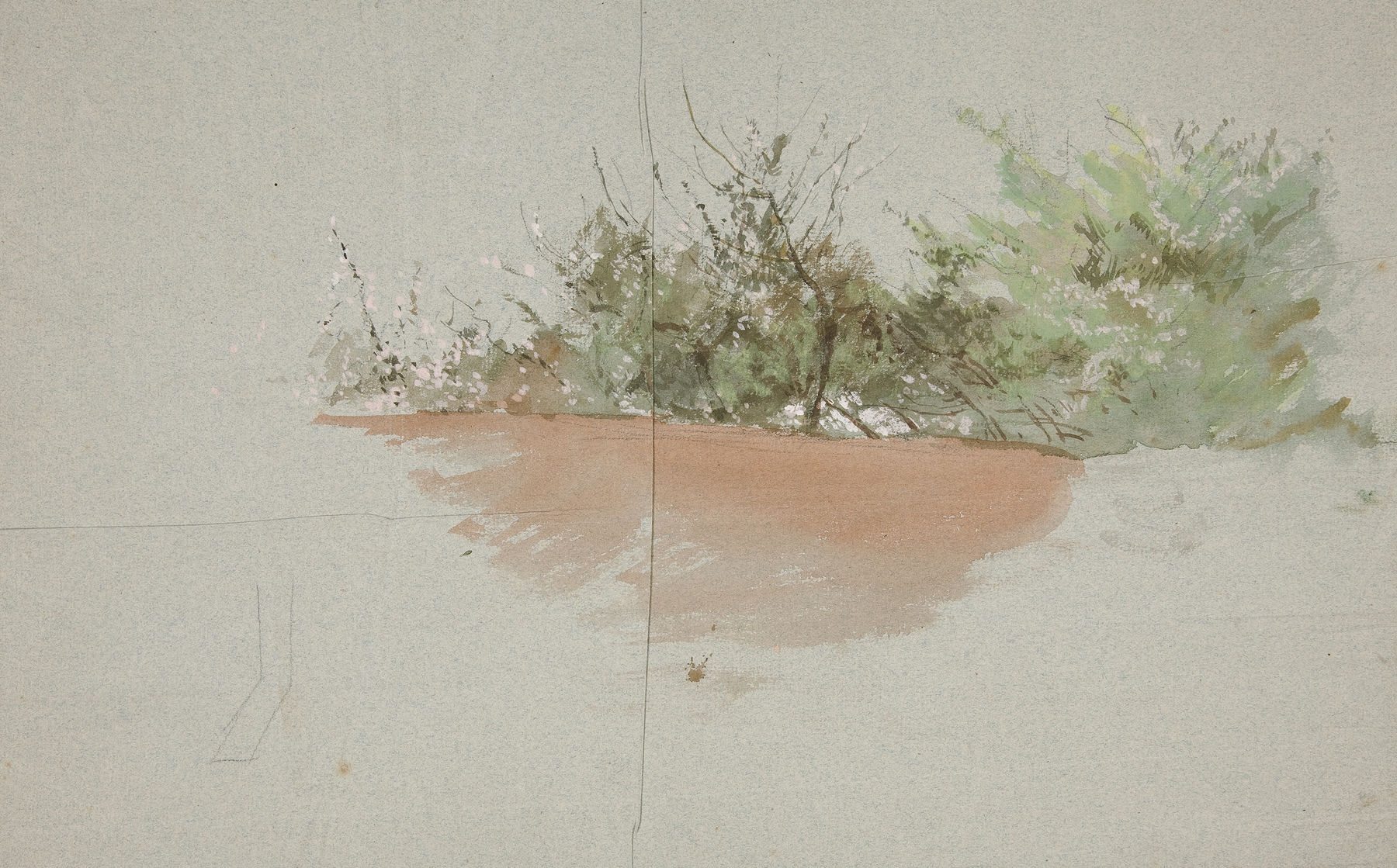Landscape with trees, by Edwin Austin Abbey, public domain