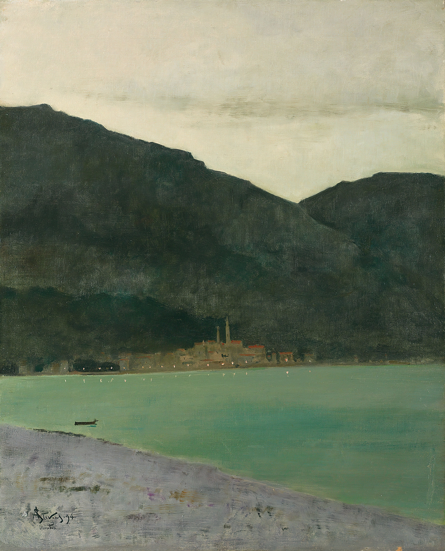 Menton, presque la nuit, 2è impression, by Alfred Stevens, public domain